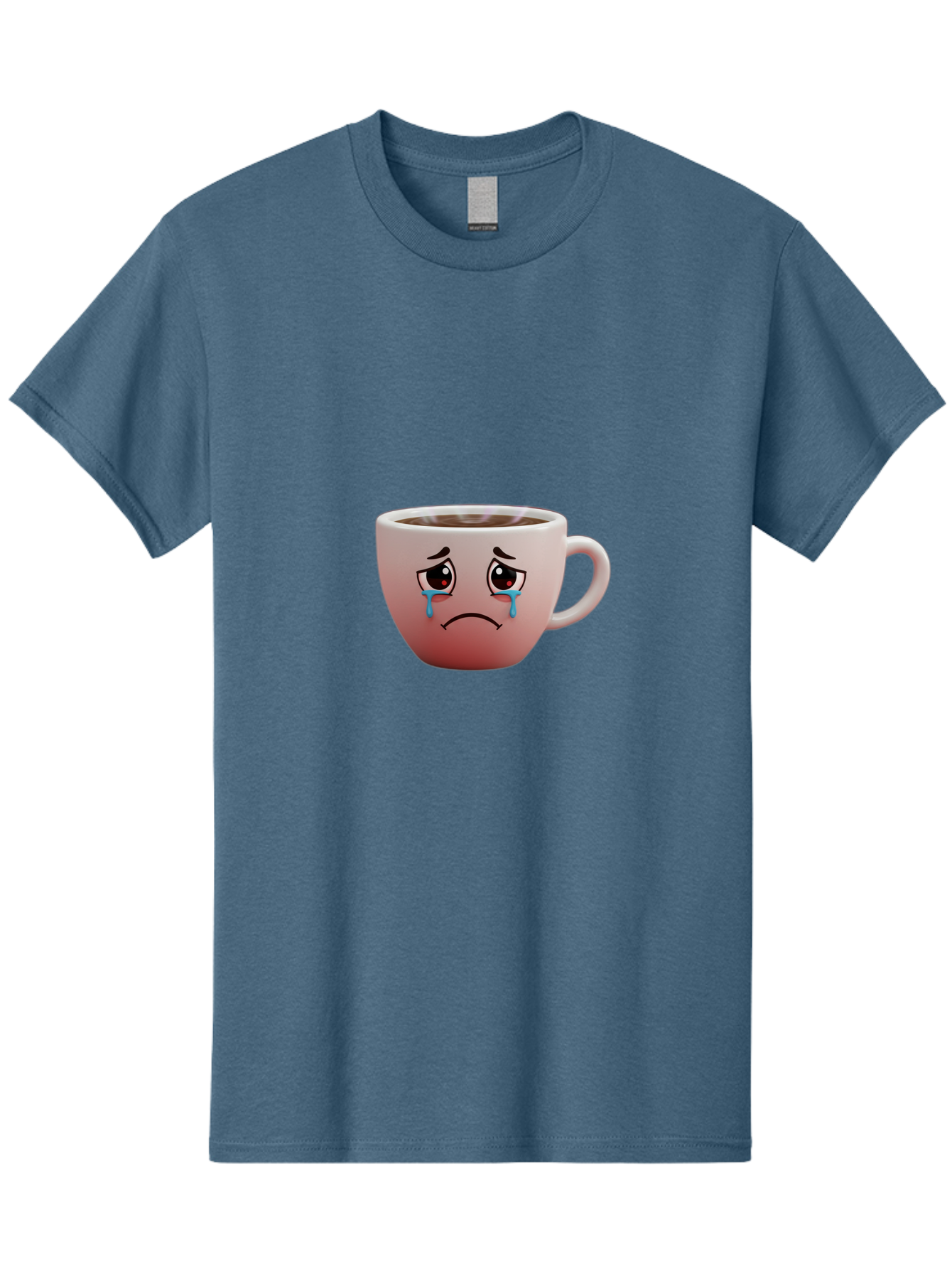 Crying-Coffee-Cup-1 Men'S Graphic Tee, 100% Cotton, Comfortable Casual Summer Wear, Machine Washable, Coffee Cup With Sad Face, Crying Eyes, Frowning Expression, Emotional Coffee, Coffee Lover Emotions, Sad Coffee Moment, Coffee Cup Feelings Bae421 13