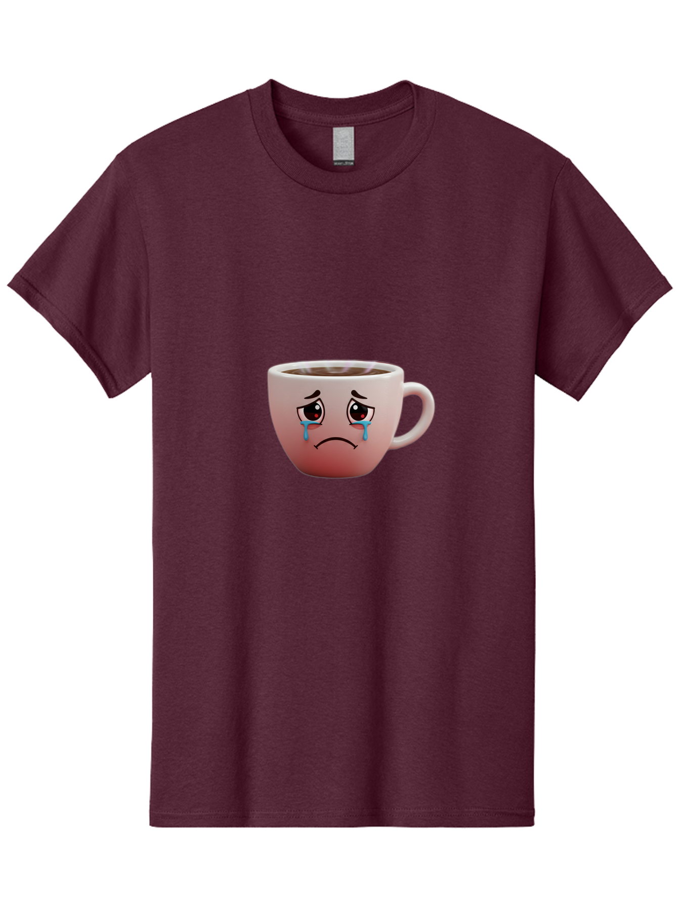 Crying-Coffee-Cup-1 Men'S Graphic Tee, 100% Cotton, Comfortable Casual Summer Wear, Machine Washable, Coffee Cup With Sad Face, Crying Eyes, Frowning Expression, Emotional Coffee, Coffee Lover Emotions, Sad Coffee Moment, Coffee Cup Feelings Bae421 9