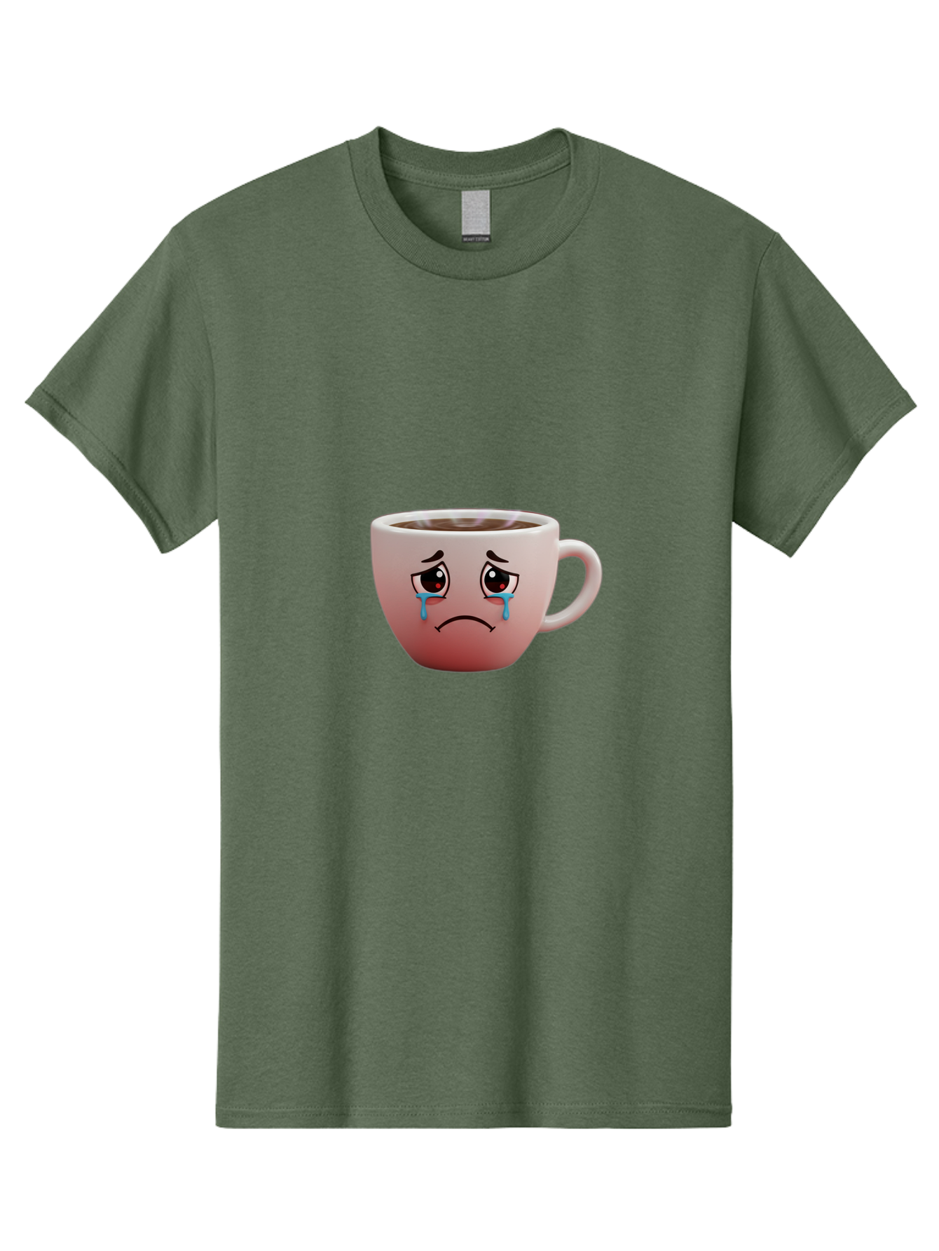 Crying-Coffee-Cup-1 Men'S Graphic Tee, 100% Cotton, Comfortable Casual Summer Wear, Machine Washable, Coffee Cup With Sad Face, Crying Eyes, Frowning Expression, Emotional Coffee, Coffee Lover Emotions, Sad Coffee Moment, Coffee Cup Feelings Bae421 15