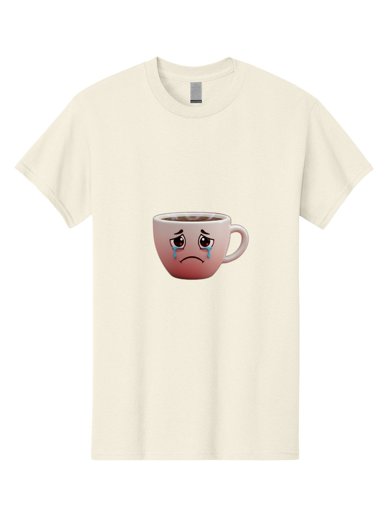 Crying-Coffee-Cup-1 Men'S Graphic Tee, 100% Cotton, Comfortable Casual Summer Wear, Machine Washable, Coffee Cup With Sad Face, Crying Eyes, Frowning Expression, Emotional Coffee, Coffee Lover Emotions, Sad Coffee Moment, Coffee Cup Feelings Bae421 6