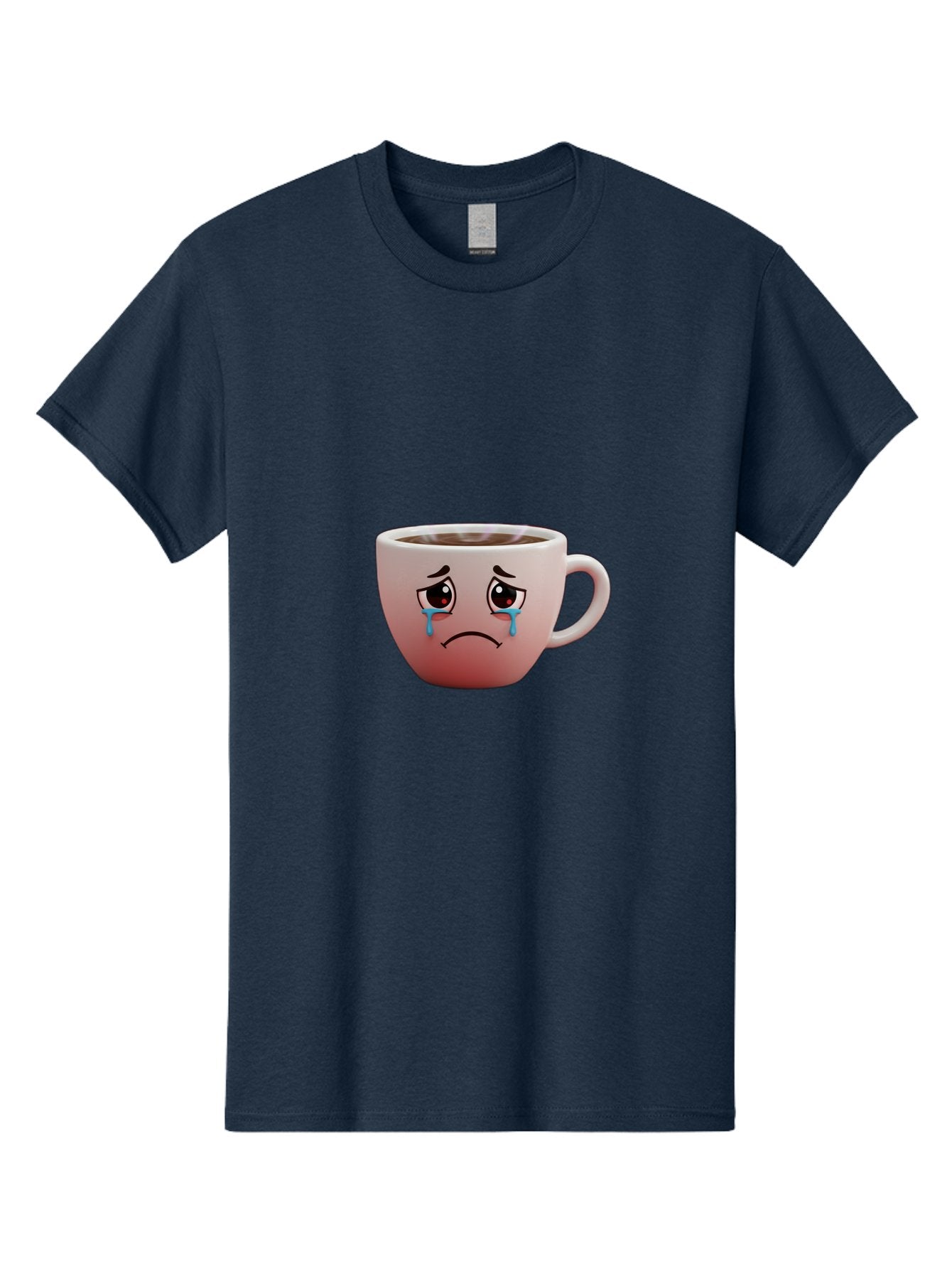 Crying-Coffee-Cup-1 Men'S Graphic Tee, 100% Cotton, Comfortable Casual Summer Wear, Machine Washable, Coffee Cup With Sad Face, Crying Eyes, Frowning Expression, Emotional Coffee, Coffee Lover Emotions, Sad Coffee Moment, Coffee Cup Feelings Bae421 12