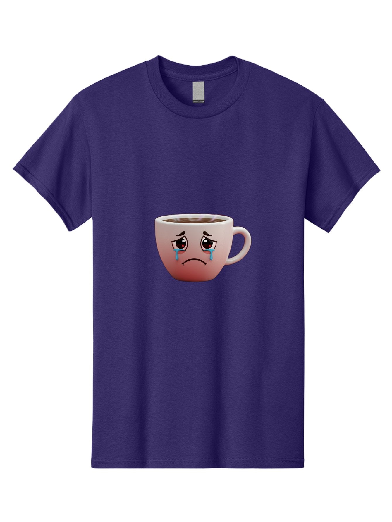 Crying-Coffee-Cup-1 Men'S Graphic Tee, 100% Cotton, Comfortable Casual Summer Wear, Machine Washable, Coffee Cup With Sad Face, Crying Eyes, Frowning Expression, Emotional Coffee, Coffee Lover Emotions, Sad Coffee Moment, Coffee Cup Feelings Bae421 11