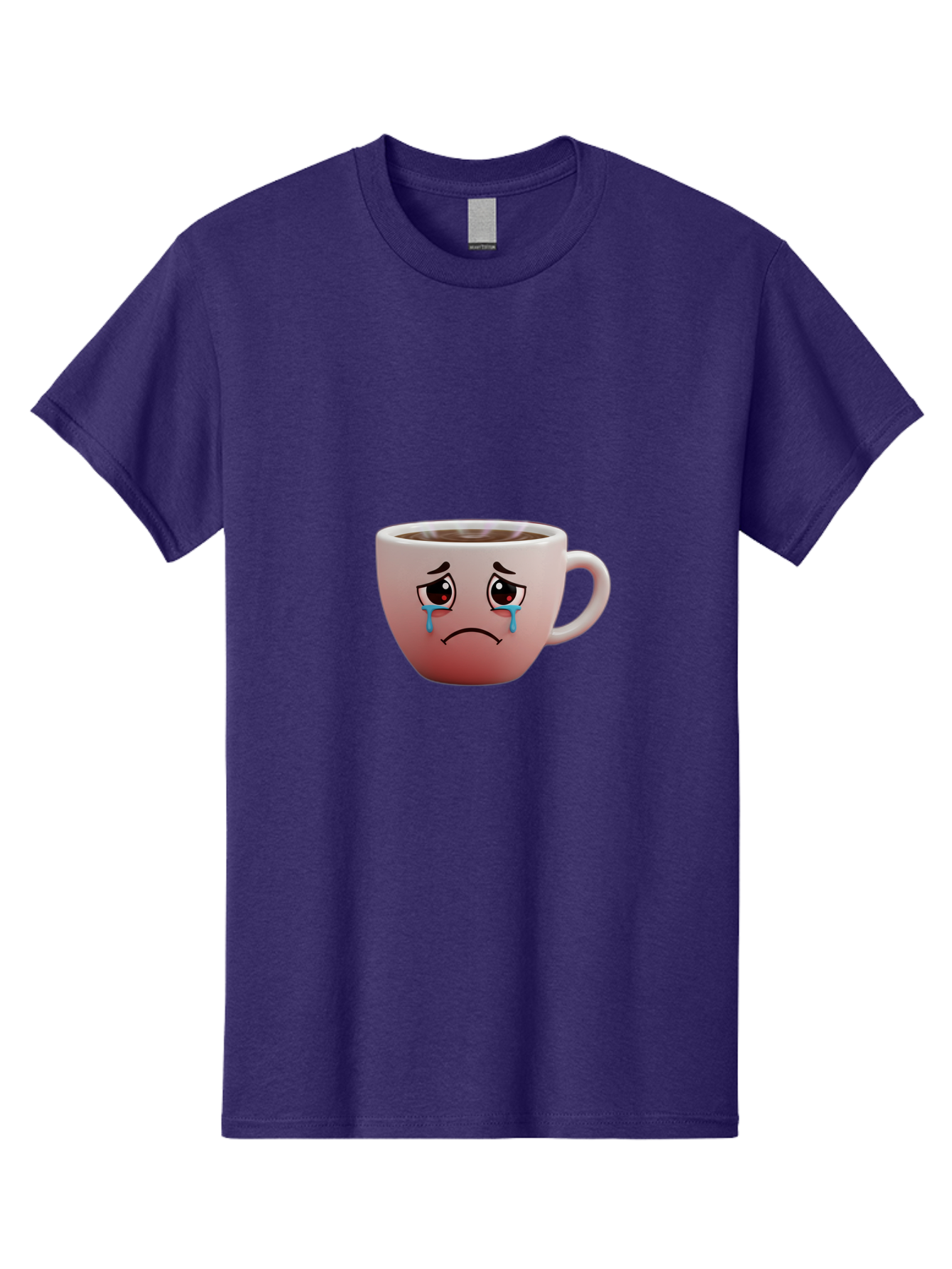 Crying-Coffee-Cup-1 Men'S Graphic Tee, 100% Cotton, Comfortable Casual Summer Wear, Machine Washable, Coffee Cup With Sad Face, Crying Eyes, Frowning Expression, Emotional Coffee, Coffee Lover Emotions, Sad Coffee Moment, Coffee Cup Feelings Bae421 4