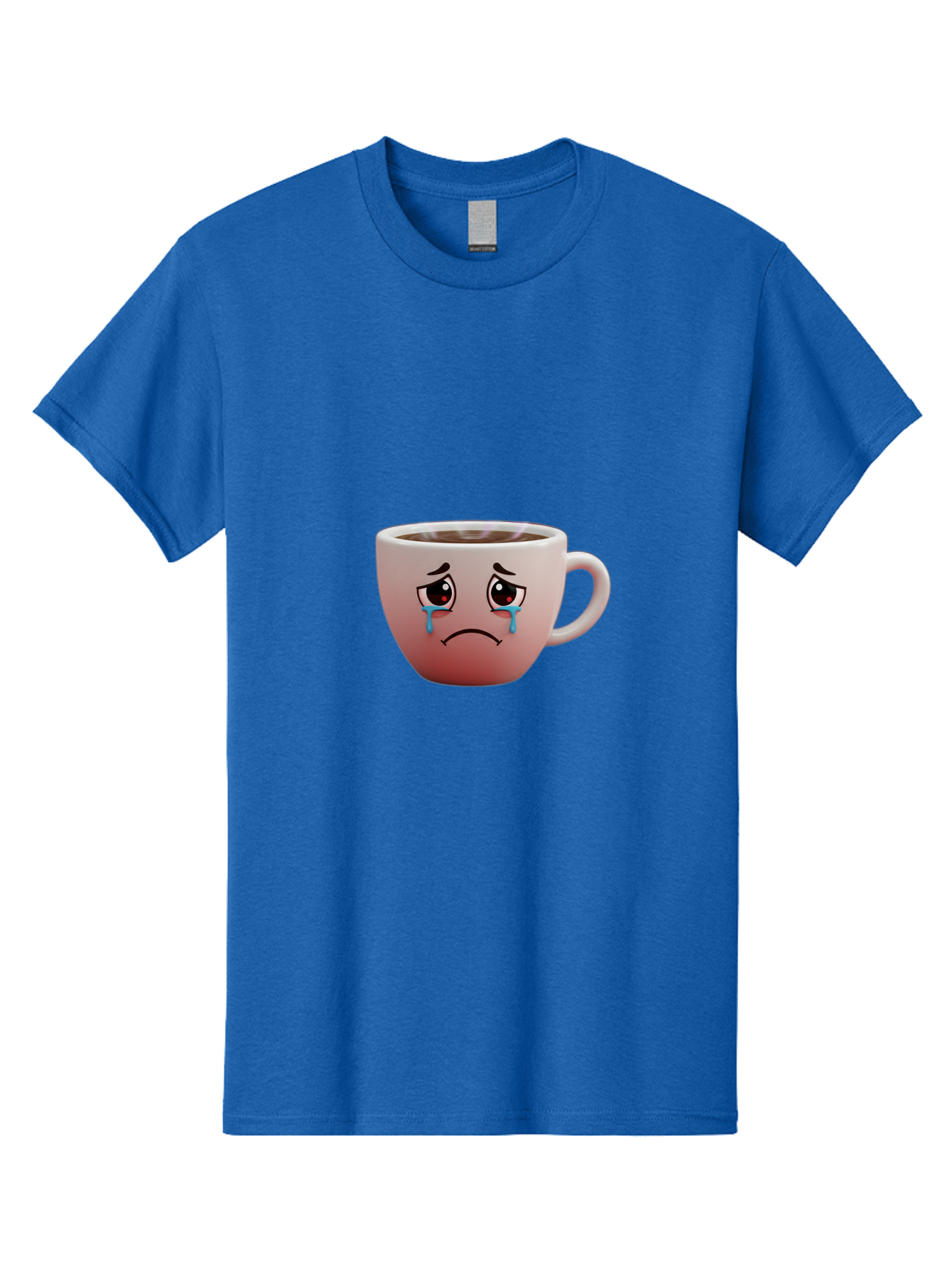 Crying-Coffee-Cup-1 Men'S Graphic Tee, 100% Cotton, Comfortable Casual Summer Wear, Machine Washable, Coffee Cup With Sad Face, Crying Eyes, Frowning Expression, Emotional Coffee, Coffee Lover Emotions, Sad Coffee Moment, Coffee Cup Feelings Bae421 12