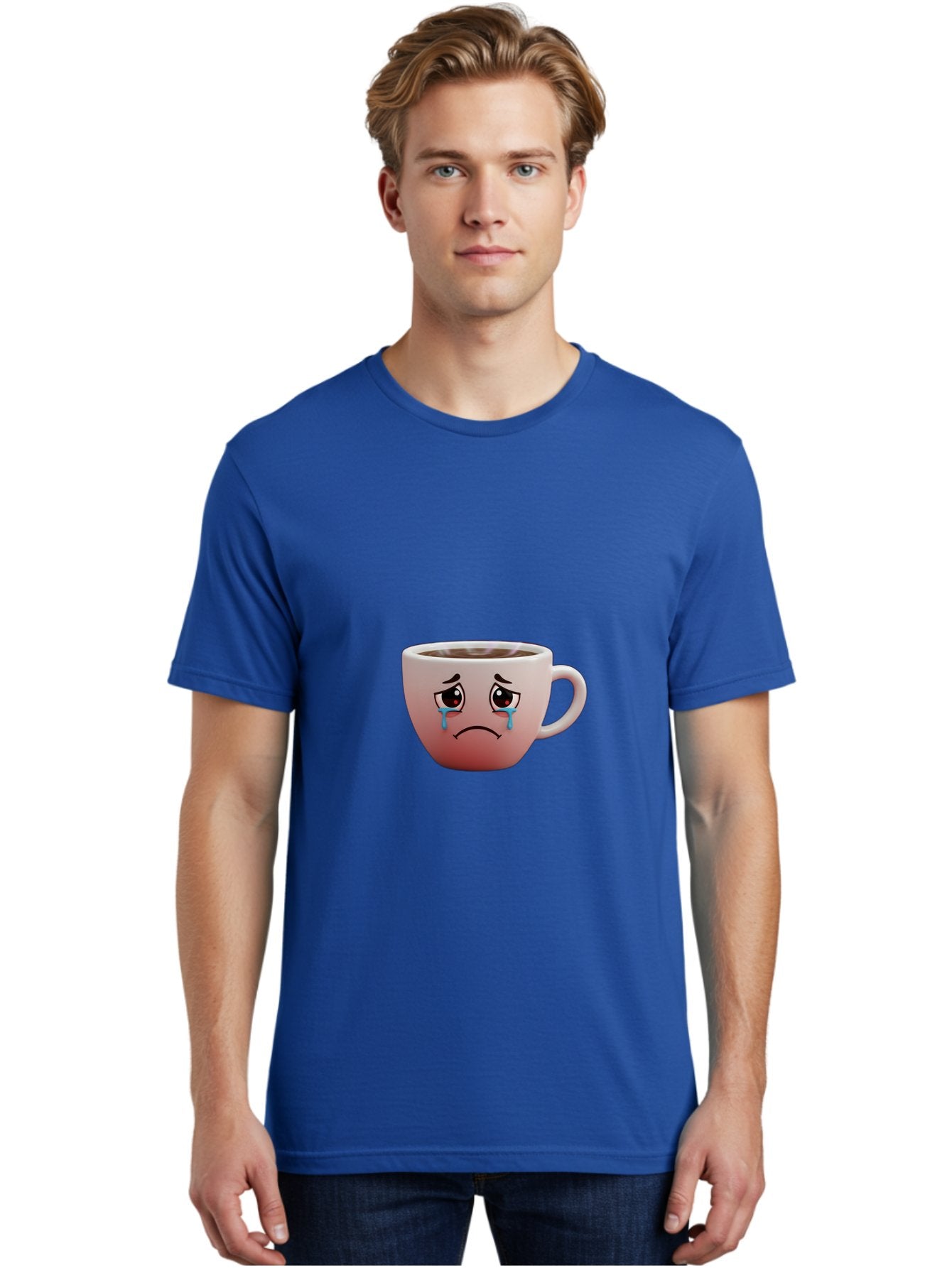 Crying-Coffee-Cup-1 Men'S Graphic Tee, 100% Cotton, Comfortable Casual Summer Wear, Machine Washable, Coffee Cup With Sad Face, Crying Eyes, Frowning Expression, Emotional Coffee, Coffee Lover Emotions, Sad Coffee Moment, Coffee Cup Feelings Bae421 18