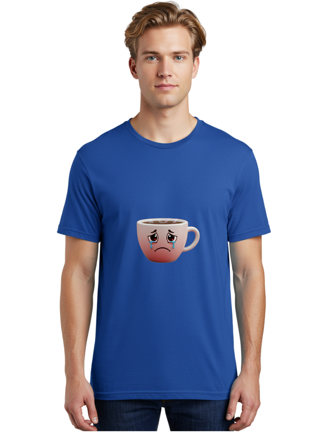 Crying-Coffee-Cup-1 Men'S Graphic Tee, 100% Cotton, Comfortable Casual Summer Wear, Machine Washable, Coffee Cup With Sad Face, Crying Eyes, Frowning Expression, Emotional Coffee, Coffee Lover Emotions, Sad Coffee Moment, Coffee Cup Feelings Bae421 27