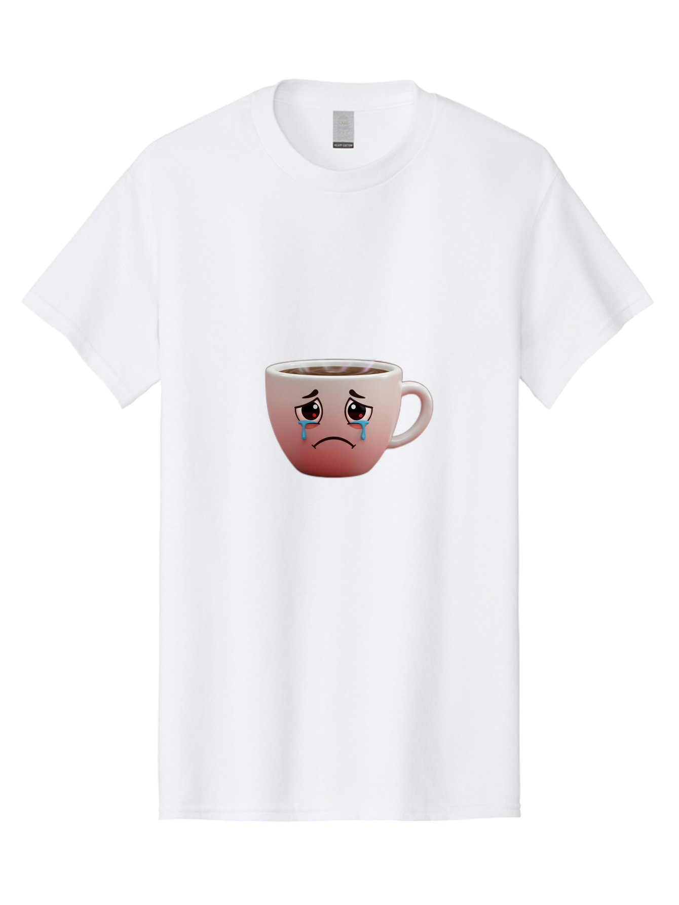 Crying-Coffee-Cup-1 Men'S Graphic Tee, 100% Cotton, Comfortable Casual Summer Wear, Machine Washable, Coffee Cup With Sad Face, Crying Eyes, Frowning Expression, Emotional Coffee, Coffee Lover Emotions, Sad Coffee Moment, Coffee Cup Feelings Bae421 6