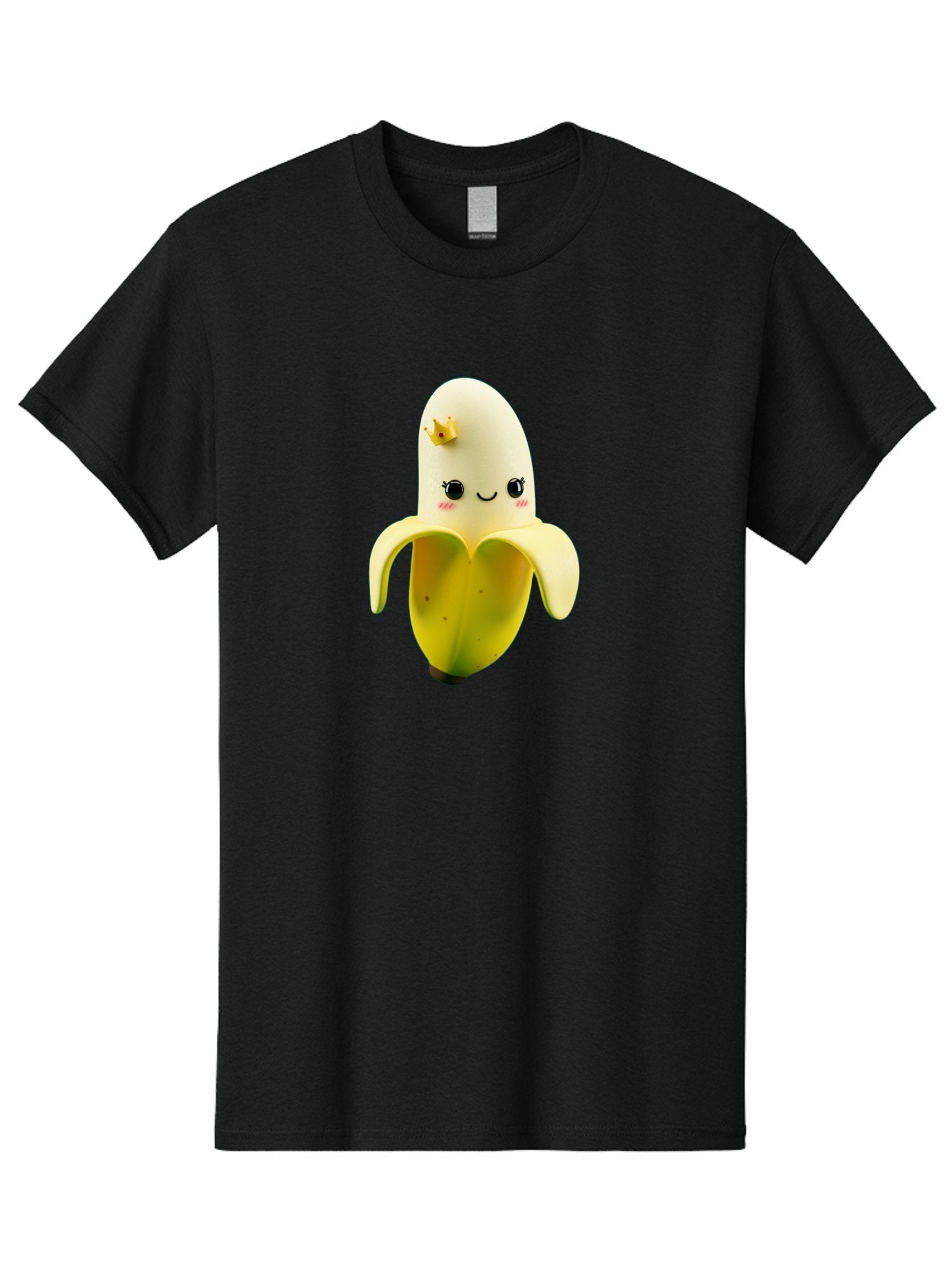 Cute-Banana Men'S Graphic Tee, 100% Cotton, Comfortable Casual Summer Wear, Machine Washable, Cartoon Banana Character, Cute Fruit Design, Banana Prince, Kawaii Fruit, Adorable Banana, Funny Fruit Character, Yellow Fruit, Smiling Banana Bae424 14