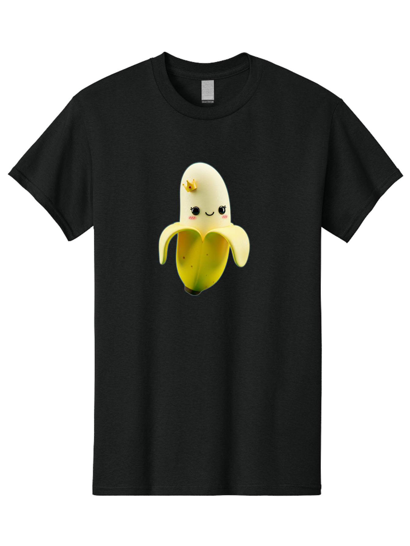 Cute-Banana Men'S Graphic Tee, 100% Cotton, Comfortable Casual Summer Wear, Machine Washable, Cartoon Banana Character, Cute Fruit Design, Banana Prince, Kawaii Fruit, Adorable Banana, Funny Fruit Character, Yellow Fruit, Smiling Banana Bae424