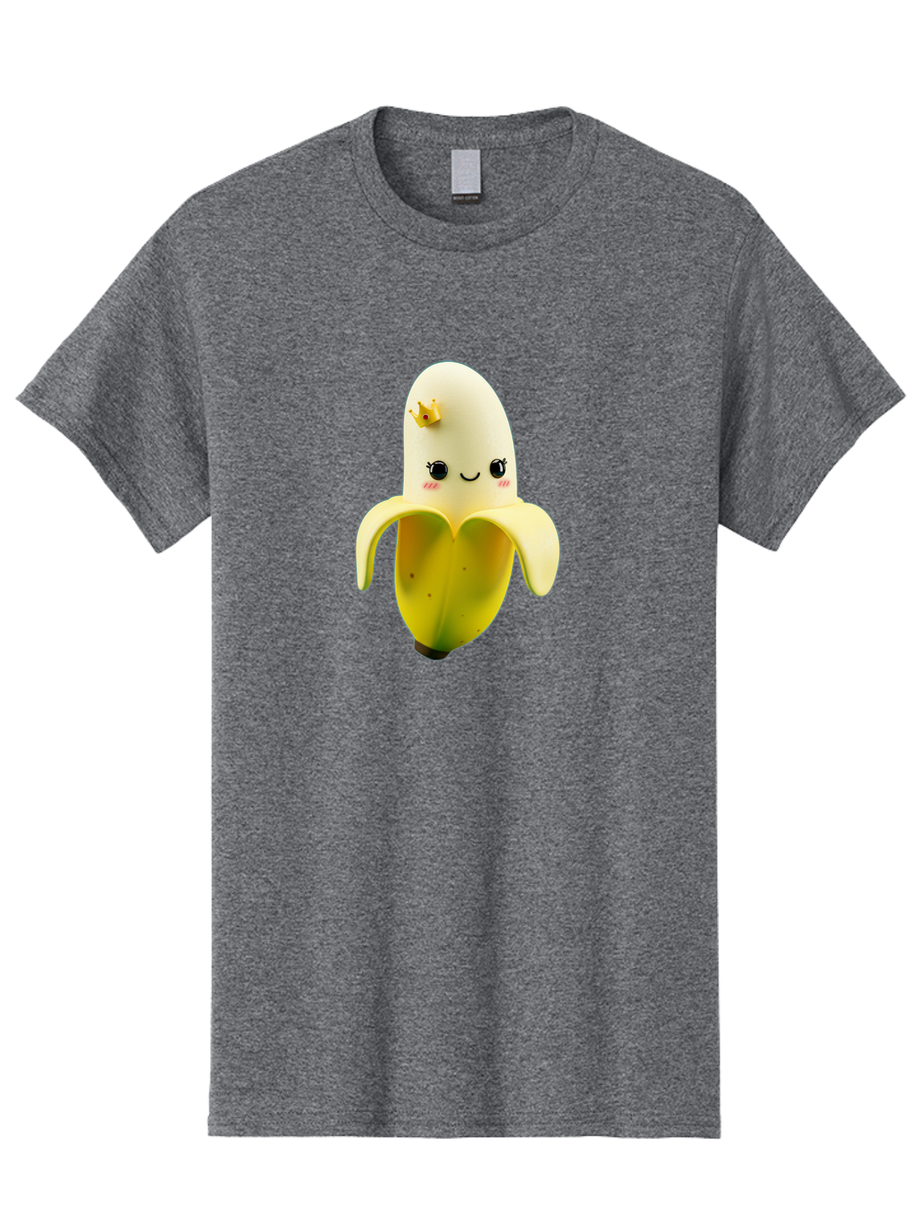 Cute-Banana Men'S Graphic Tee, 100% Cotton, Comfortable Casual Summer Wear, Machine Washable, Cartoon Banana Character, Cute Fruit Design, Banana Prince, Kawaii Fruit, Adorable Banana, Funny Fruit Character, Yellow Fruit, Smiling Banana Bae424 7