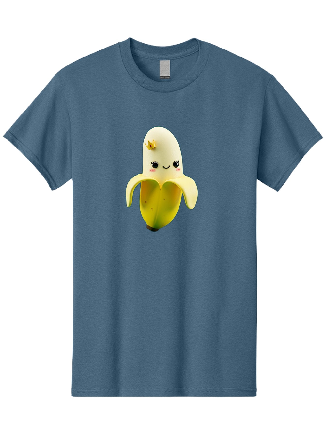 Cute-Banana Men'S Graphic Tee, 100% Cotton, Comfortable Casual Summer Wear, Machine Washable, Cartoon Banana Character, Cute Fruit Design, Banana Prince, Kawaii Fruit, Adorable Banana, Funny Fruit Character, Yellow Fruit, Smiling Banana Bae424