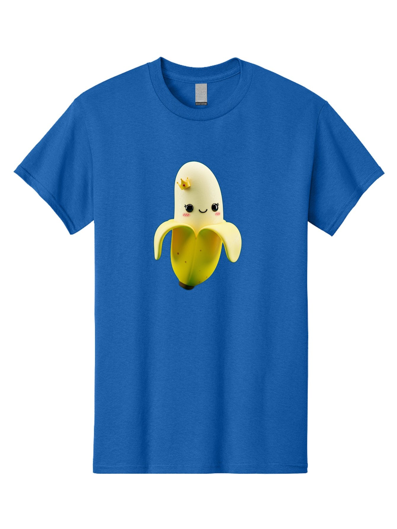Cute-Banana Men'S Graphic Tee, 100% Cotton, Comfortable Casual Summer Wear, Machine Washable, Cartoon Banana Character, Cute Fruit Design, Banana Prince, Kawaii Fruit, Adorable Banana, Funny Fruit Character, Yellow Fruit, Smiling Banana Bae424 3