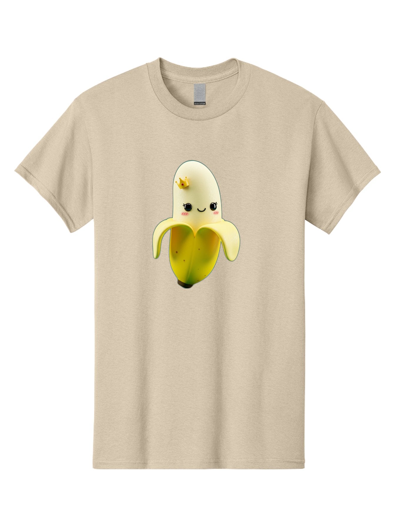 Cute-Banana Men'S Graphic Tee, 100% Cotton, Comfortable Casual Summer Wear, Machine Washable, Cartoon Banana Character, Cute Fruit Design, Banana Prince, Kawaii Fruit, Adorable Banana, Funny Fruit Character, Yellow Fruit, Smiling Banana Bae424 12