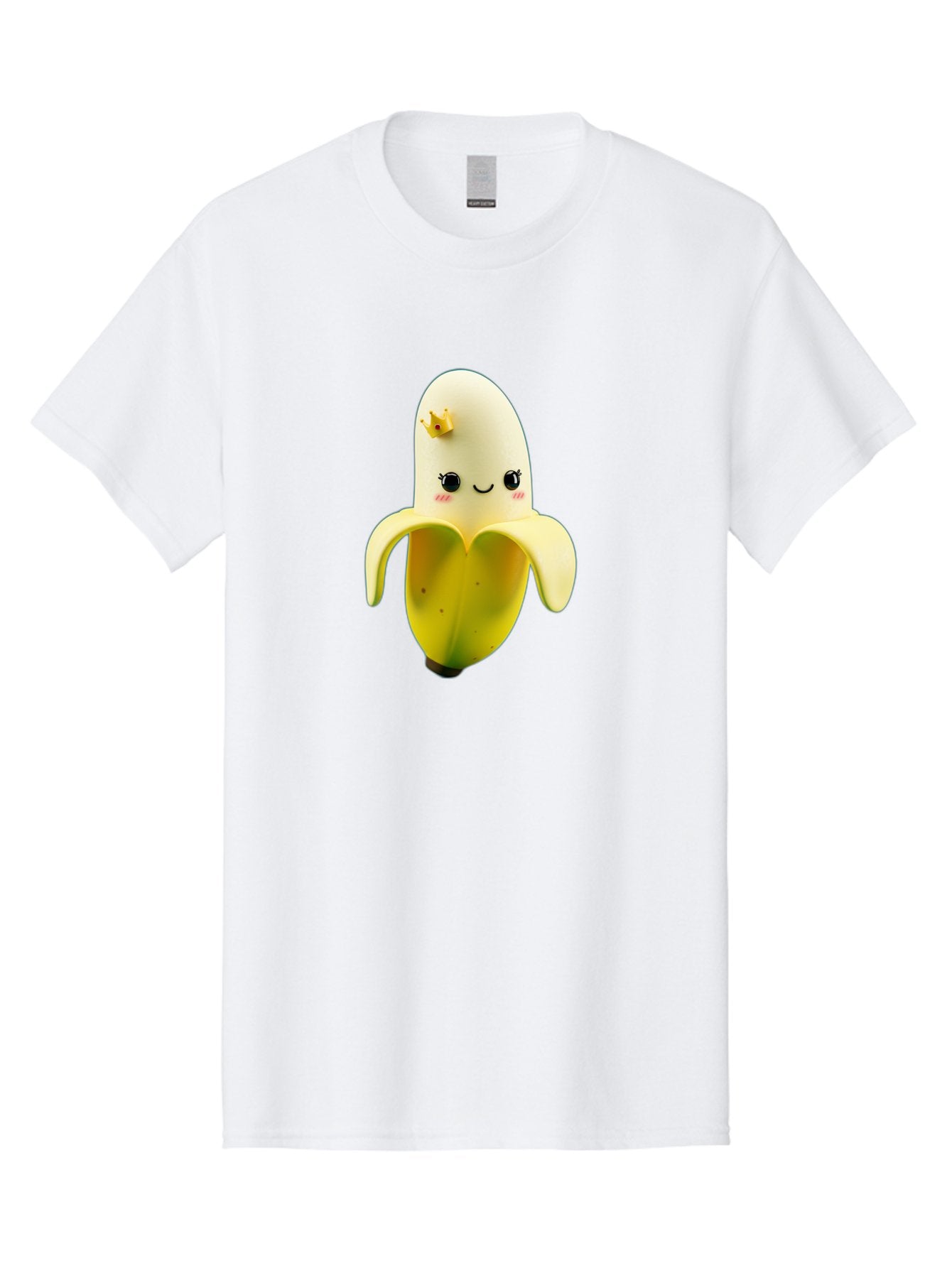 Cute-Banana Men'S Graphic Tee, 100% Cotton, Comfortable Casual Summer Wear, Machine Washable, Cartoon Banana Character, Cute Fruit Design, Banana Prince, Kawaii Fruit, Adorable Banana, Funny Fruit Character, Yellow Fruit, Smiling Banana Bae424 13