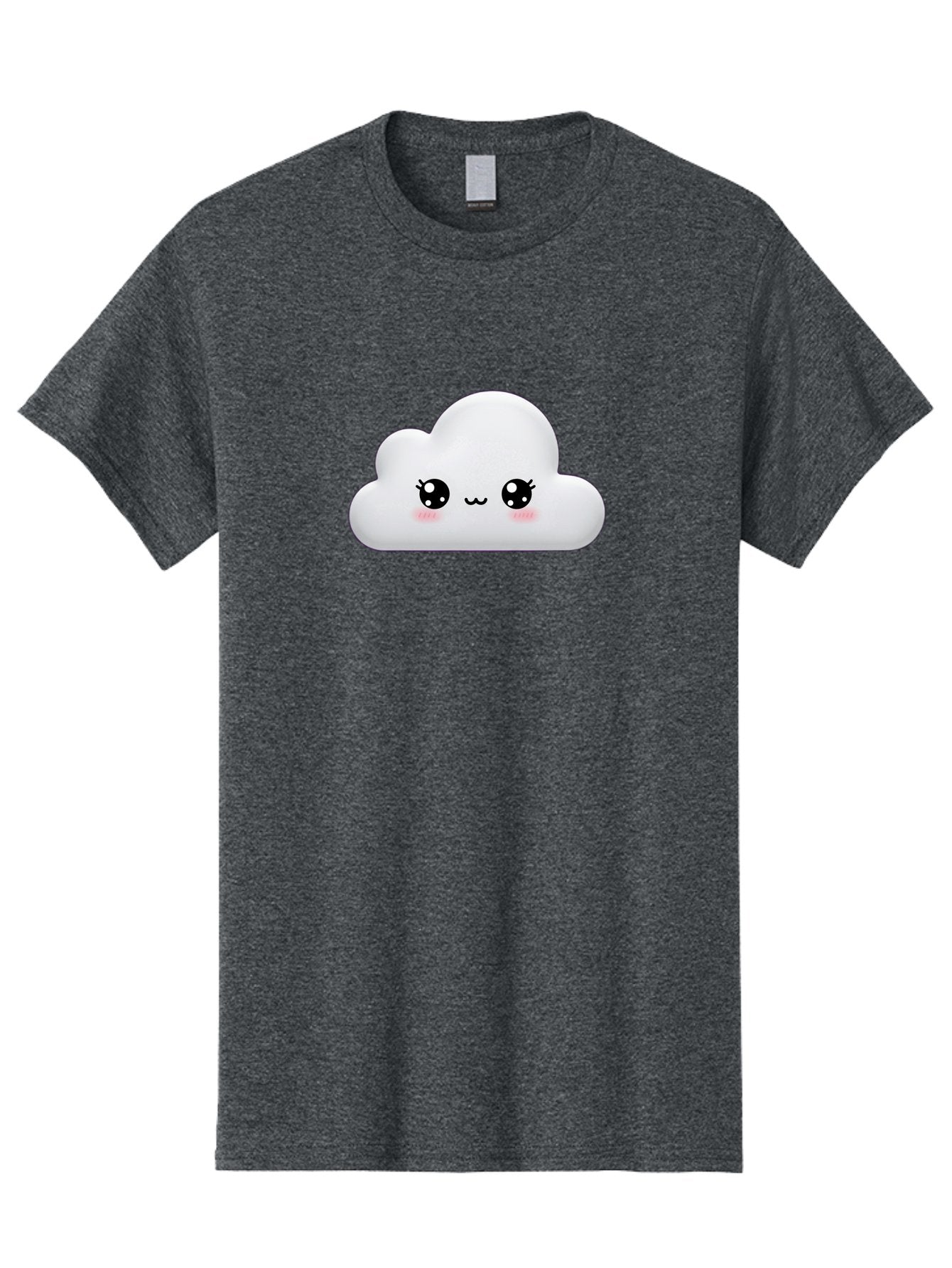 Cute-Cloud-1 Men'S Graphic Tee, 100% Cotton, Comfortable Casual Summer Wear, Machine Washable, Cartoon Cloud, Cute Character, Kawaii Illustration, Adorable Design, Fluffy Cloud, Smiling Face, Pink Cheeks, Eyelashes, Childlike Charm, Bae425 13