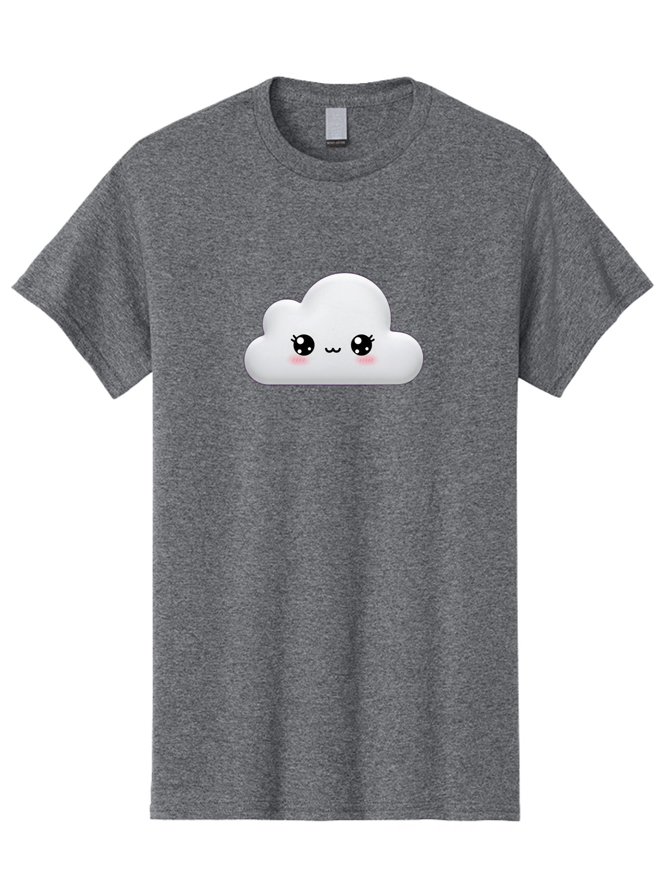 Cute-Cloud-1 Men'S Graphic Tee, 100% Cotton, Comfortable Casual Summer Wear, Machine Washable, Cartoon Cloud, Cute Character, Kawaii Illustration, Adorable Design, Fluffy Cloud, Smiling Face, Pink Cheeks, Eyelashes, Childlike Charm, Bae425 14