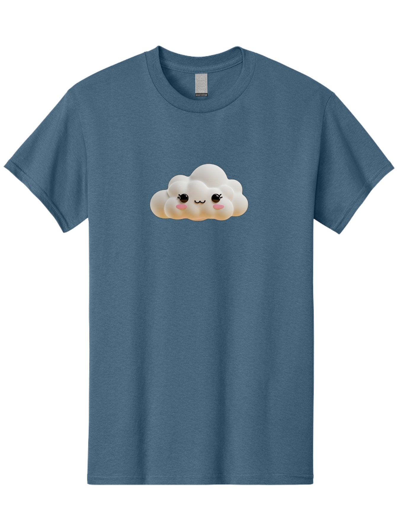 Cute-Cloud-2 Men'S Graphic Tee, 100% Cotton, Comfortable Casual Summer Wear, Machine Washable, Cute Cloud, Kawaii Art, Cartoon Character, Fluffy Cloud, Pastel Colors, Smiling Face, Rosy Cheeks, Eyelashes, Adorable, Whimsical, Fantasy Art, Bae426 14