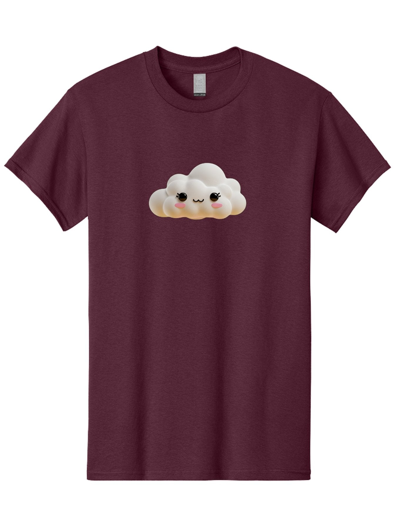 Cute-Cloud-2 Men'S Graphic Tee, 100% Cotton, Comfortable Casual Summer Wear, Machine Washable, Cute Cloud, Kawaii Art, Cartoon Character, Fluffy Cloud, Pastel Colors, Smiling Face, Rosy Cheeks, Eyelashes, Adorable, Whimsical, Fantasy Art, Bae426 10