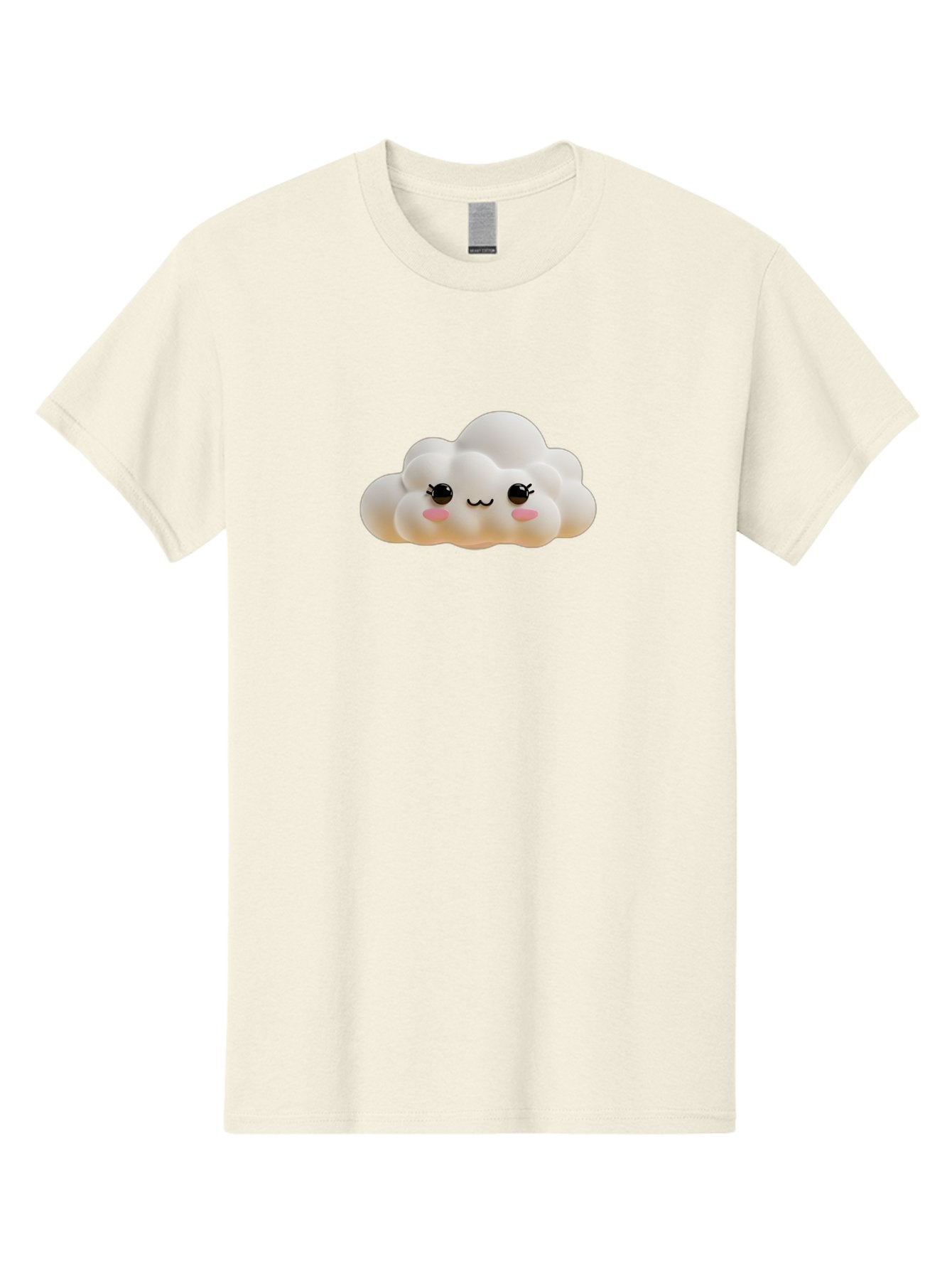 Cute-Cloud-2 Men'S Graphic Tee, 100% Cotton, Comfortable Casual Summer Wear, Machine Washable, Cute Cloud, Kawaii Art, Cartoon Character, Fluffy Cloud, Pastel Colors, Smiling Face, Rosy Cheeks, Eyelashes, Adorable, Whimsical, Fantasy Art, Bae426 3