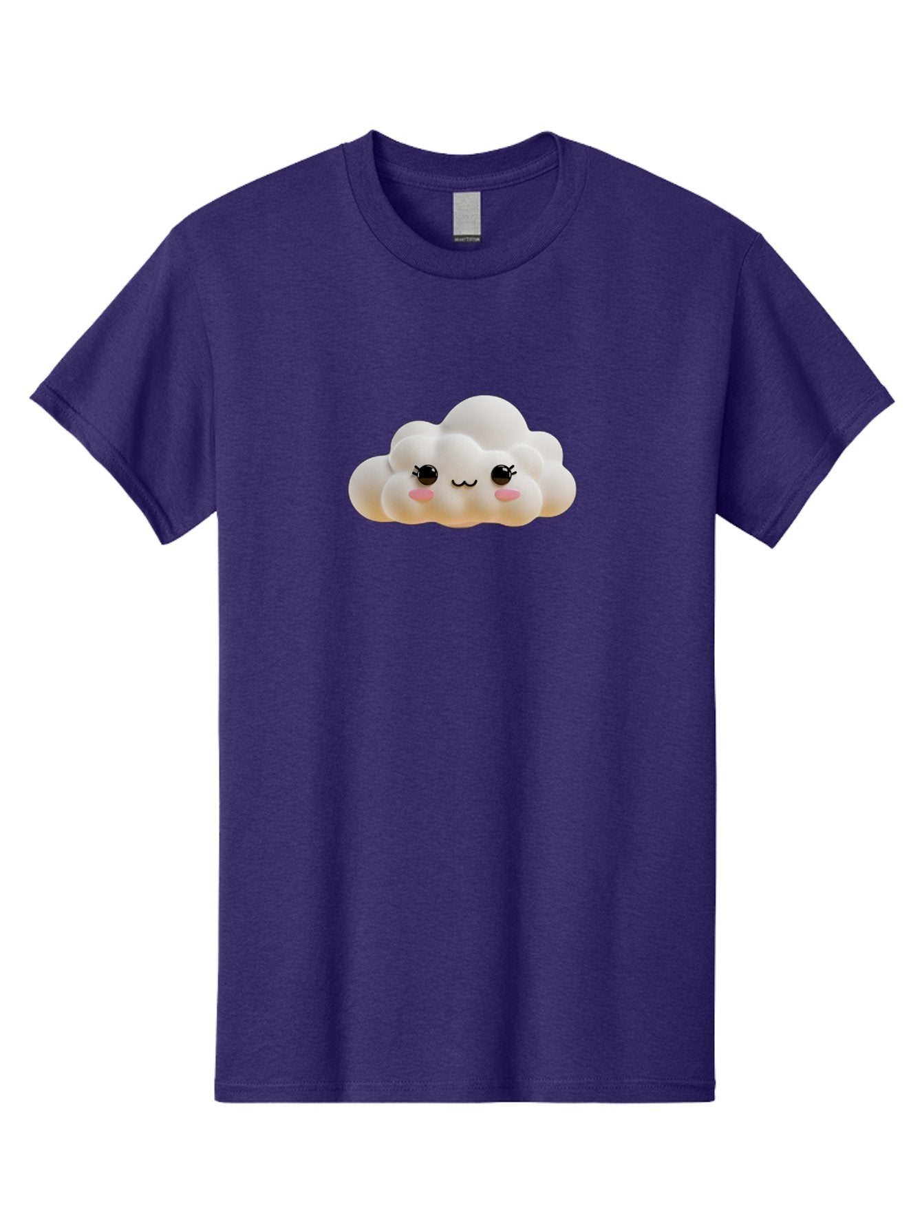Cute-Cloud-2 Men'S Graphic Tee, 100% Cotton, Comfortable Casual Summer Wear, Machine Washable, Cute Cloud, Kawaii Art, Cartoon Character, Fluffy Cloud, Pastel Colors, Smiling Face, Rosy Cheeks, Eyelashes, Adorable, Whimsical, Fantasy Art, Bae426 8