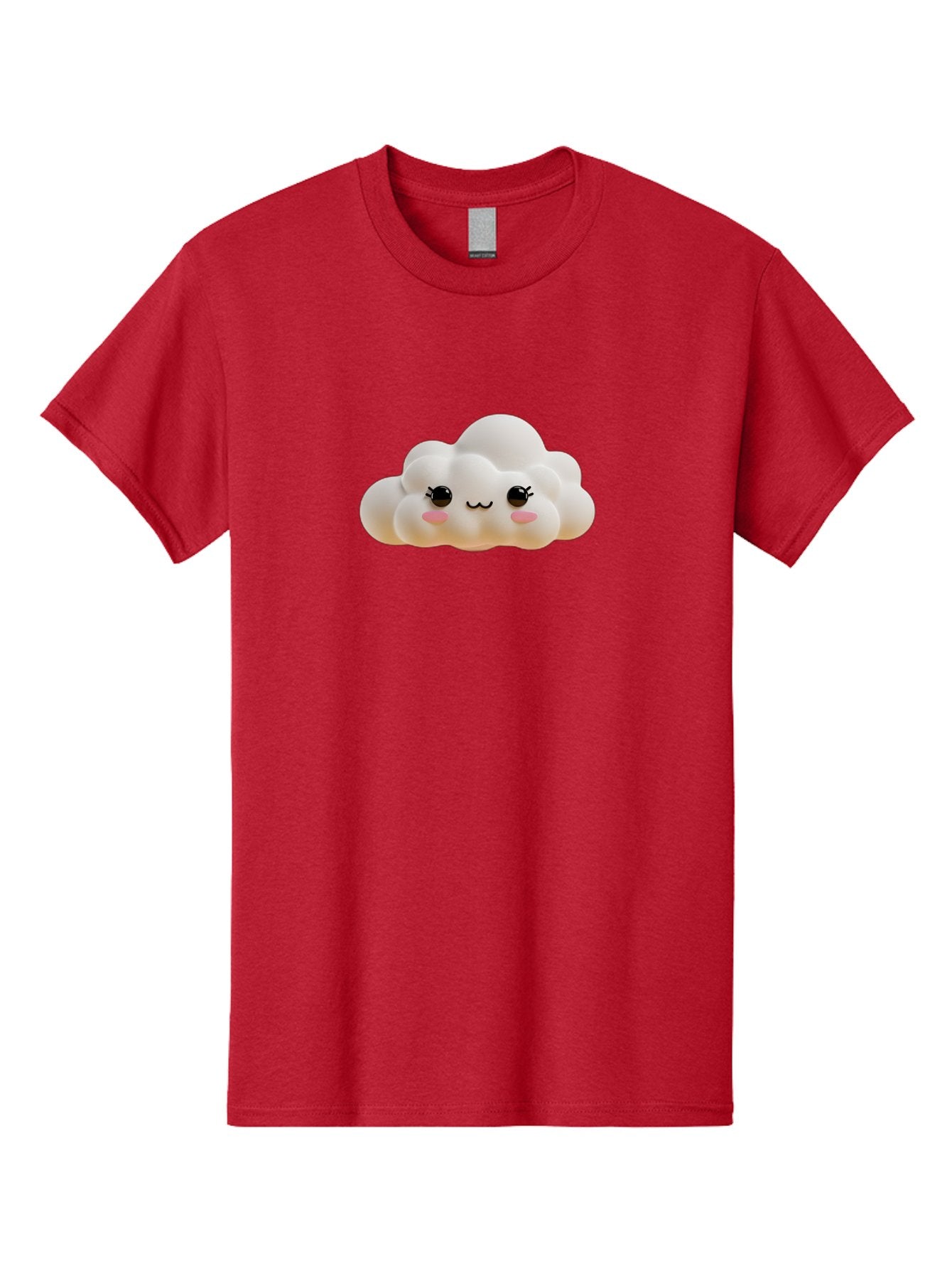 Cute-Cloud-2 Men'S Graphic Tee, 100% Cotton, Comfortable Casual Summer Wear, Machine Washable, Cute Cloud, Kawaii Art, Cartoon Character, Fluffy Cloud, Pastel Colors, Smiling Face, Rosy Cheeks, Eyelashes, Adorable, Whimsical, Fantasy Art, Bae426 5