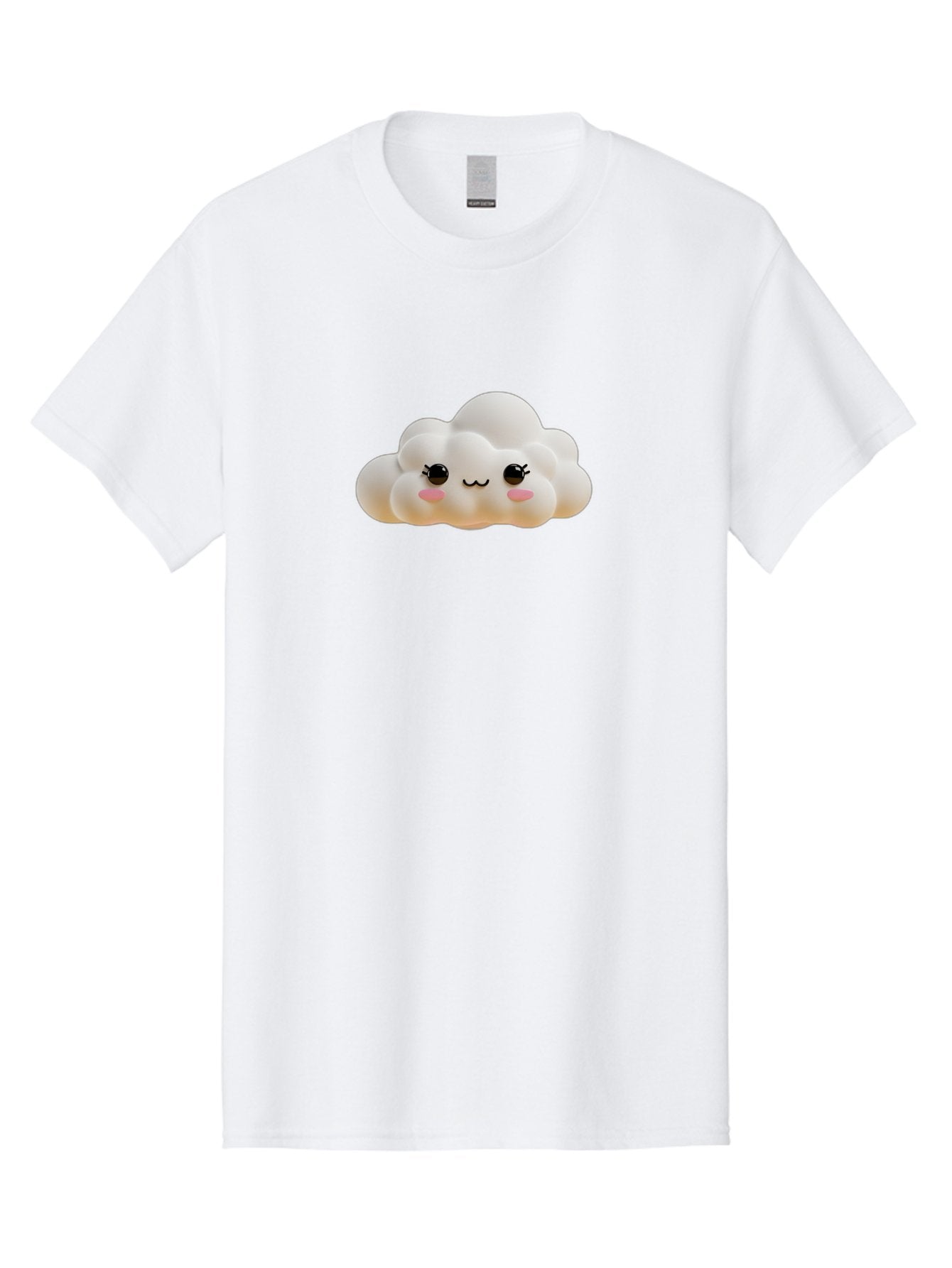 Cute-Cloud-2 Men'S Graphic Tee, 100% Cotton, Comfortable Casual Summer Wear, Machine Washable, Cute Cloud, Kawaii Art, Cartoon Character, Fluffy Cloud, Pastel Colors, Smiling Face, Rosy Cheeks, Eyelashes, Adorable, Whimsical, Fantasy Art, Bae426 15