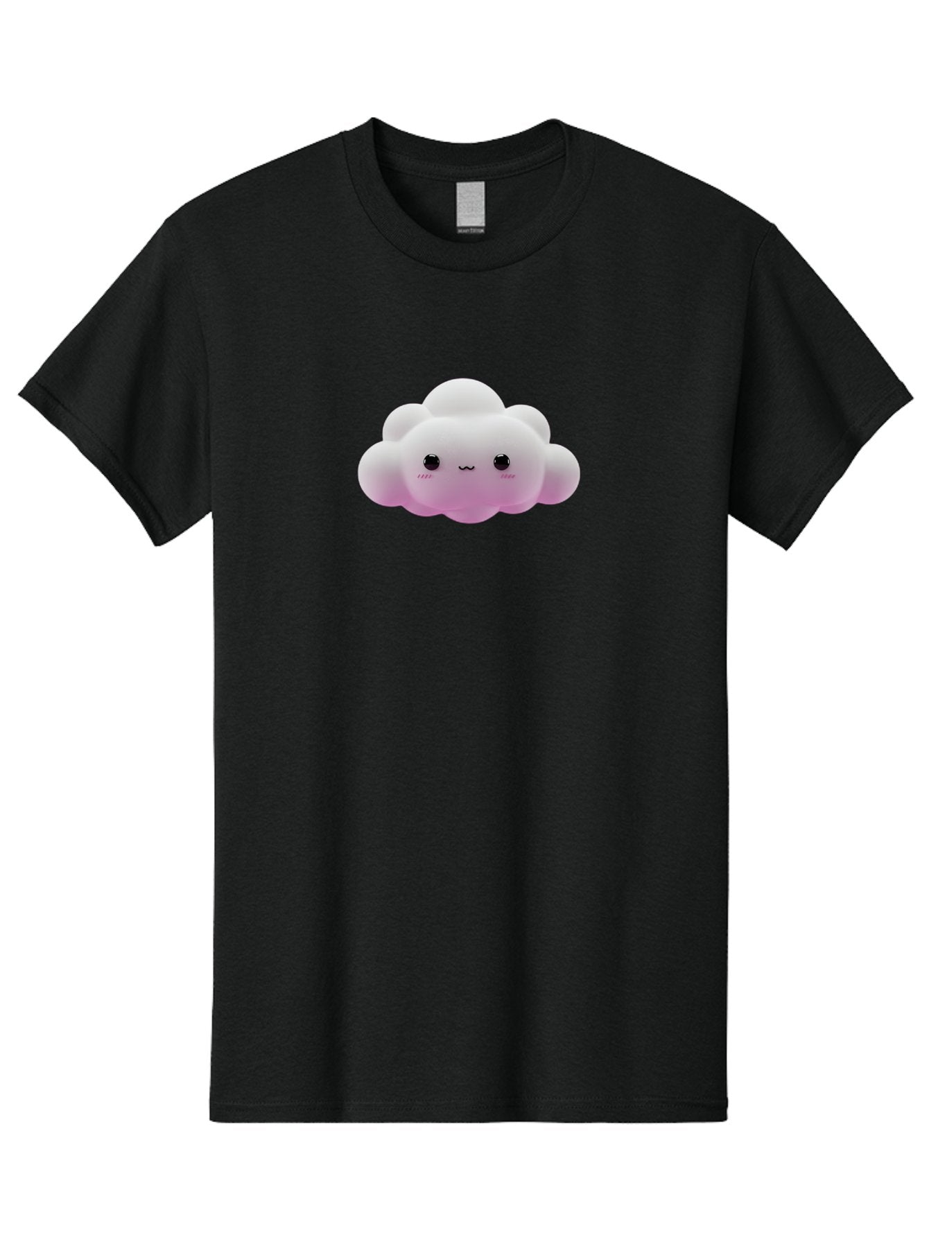 Cute-Cloud-Toy Men'S Graphic Tee, 100% Cotton, Comfortable Casual Summer Wear, Machine Washable, White Fluffy Cloud, Kawaii Character, Smiling Face, Cute Expression, Soft Pink Cheeks, Adorable Eyes, Cartoon Cloud, Pastel Colors, Bae428 4