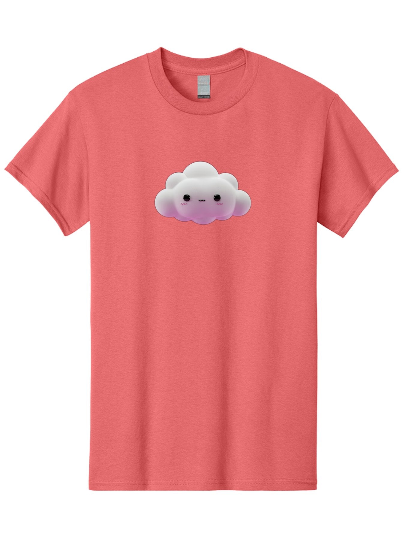 Cute-Cloud-Toy Men'S Graphic Tee, 100% Cotton, Comfortable Casual Summer Wear, Machine Washable, White Fluffy Cloud, Kawaii Character, Smiling Face, Cute Expression, Soft Pink Cheeks, Adorable Eyes, Cartoon Cloud, Pastel Colors, Bae428 9