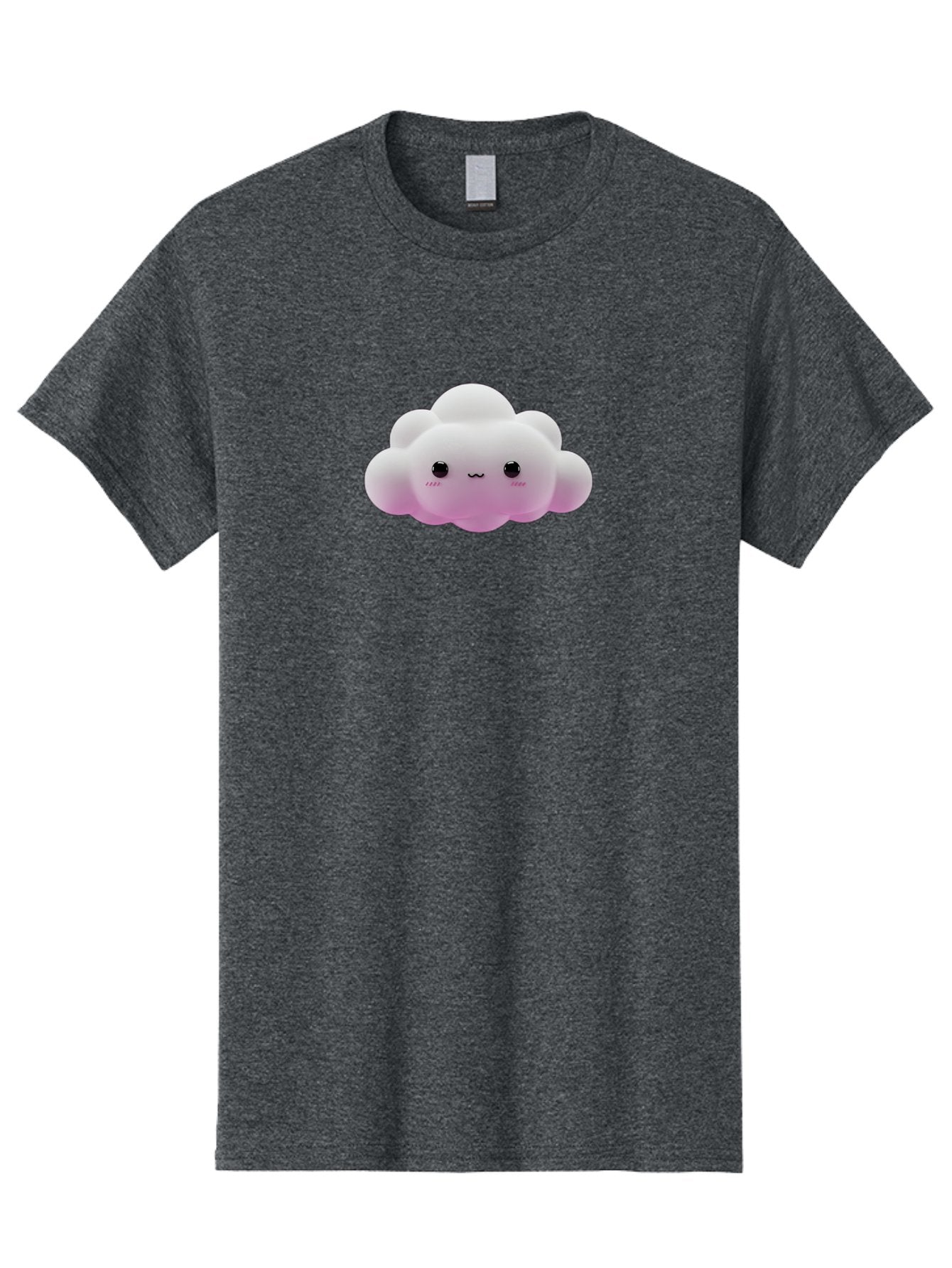 Cute-Cloud-Toy Men'S Graphic Tee, 100% Cotton, Comfortable Casual Summer Wear, Machine Washable, White Fluffy Cloud, Kawaii Character, Smiling Face, Cute Expression, Soft Pink Cheeks, Adorable Eyes, Cartoon Cloud, Pastel Colors, Bae428 11