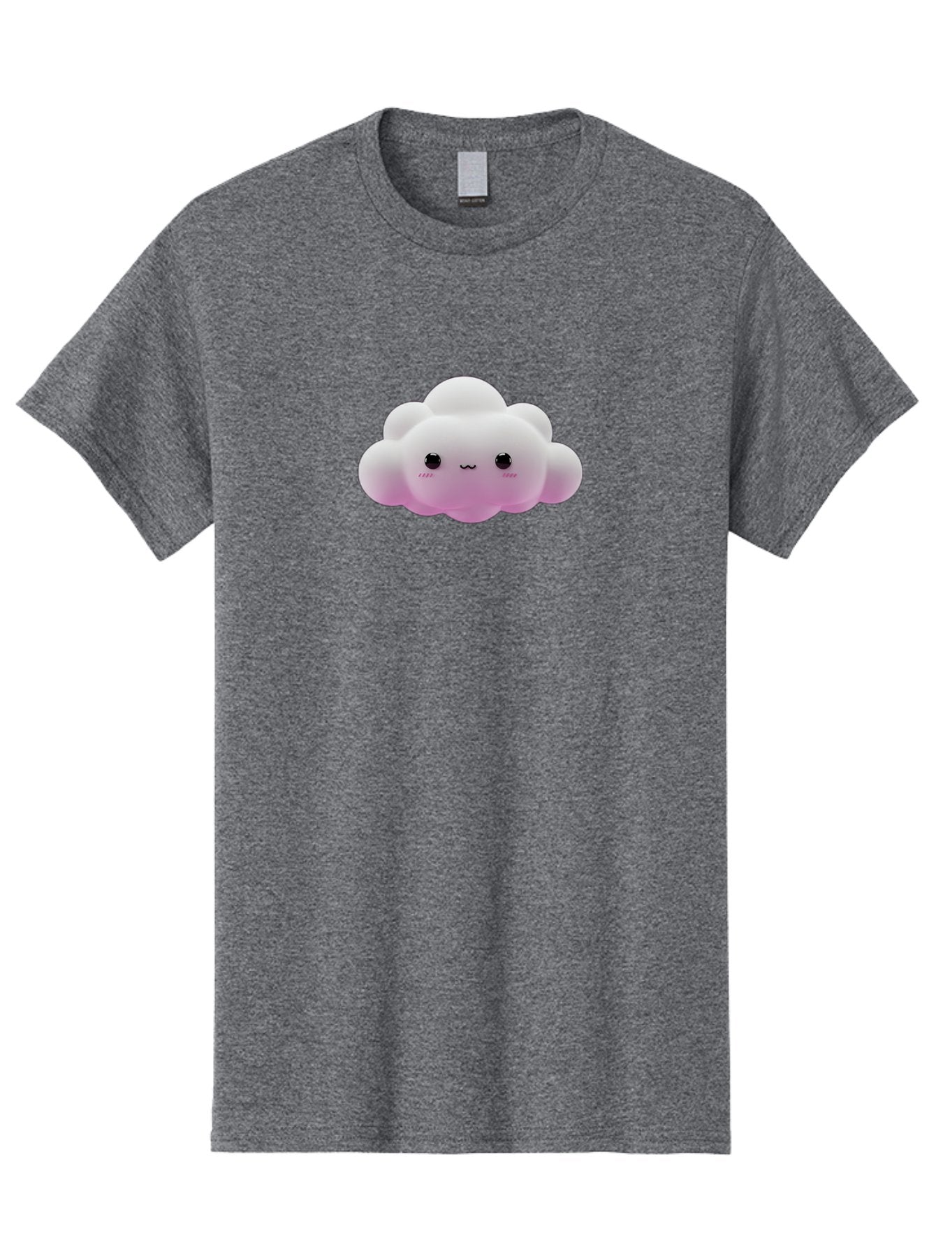 Cute-Cloud-Toy Men'S Graphic Tee, 100% Cotton, Comfortable Casual Summer Wear, Machine Washable, White Fluffy Cloud, Kawaii Character, Smiling Face, Cute Expression, Soft Pink Cheeks, Adorable Eyes, Cartoon Cloud, Pastel Colors, Bae428 14