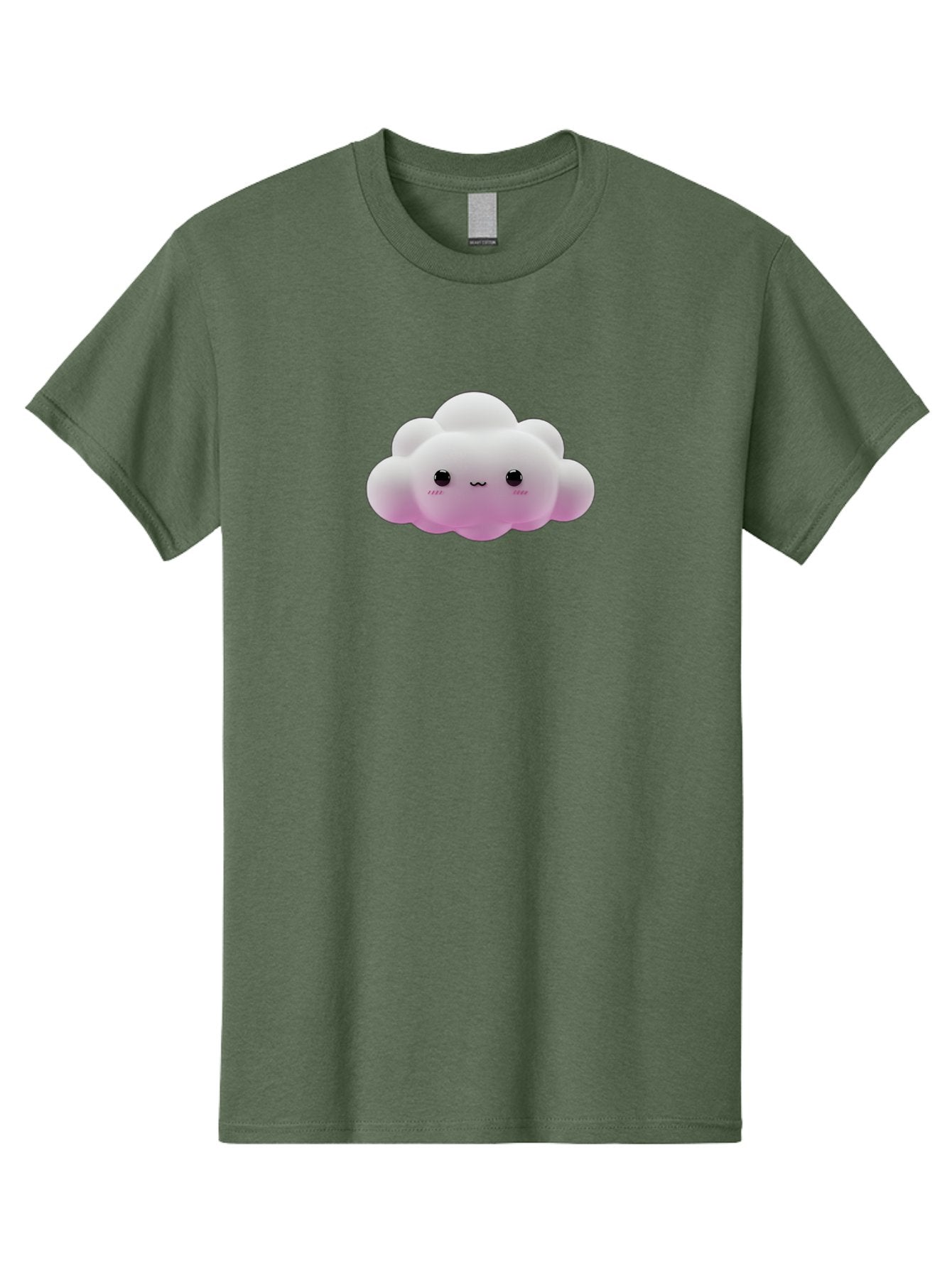 Cute-Cloud-Toy Men'S Graphic Tee, 100% Cotton, Comfortable Casual Summer Wear, Machine Washable, White Fluffy Cloud, Kawaii Character, Smiling Face, Cute Expression, Soft Pink Cheeks, Adorable Eyes, Cartoon Cloud, Pastel Colors, Bae428 7