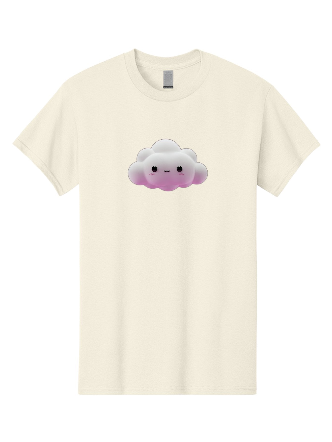 Cute-Cloud-Toy Men'S Graphic Tee, 100% Cotton, Comfortable Casual Summer Wear, Machine Washable, White Fluffy Cloud, Kawaii Character, Smiling Face, Cute Expression, Soft Pink Cheeks, Adorable Eyes, Cartoon Cloud, Pastel Colors, Bae428 13