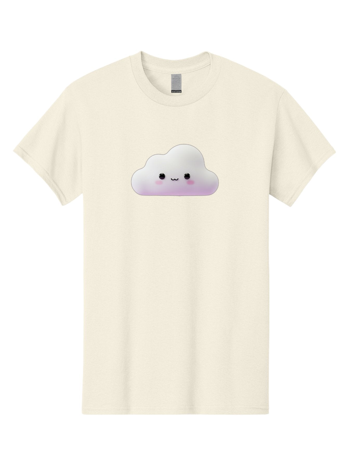 Cute-Cloud Men'S Graphic Tee, 100% Cotton, Comfortable Casual Summer Wear, Machine Washable, Cute Cloud, Smiling Face, Fluffy Cloud, Kawaii Character, Cartoon Cloud, Happy Expression, Soft Pink Cheeks, Black Eyes Bae429 8