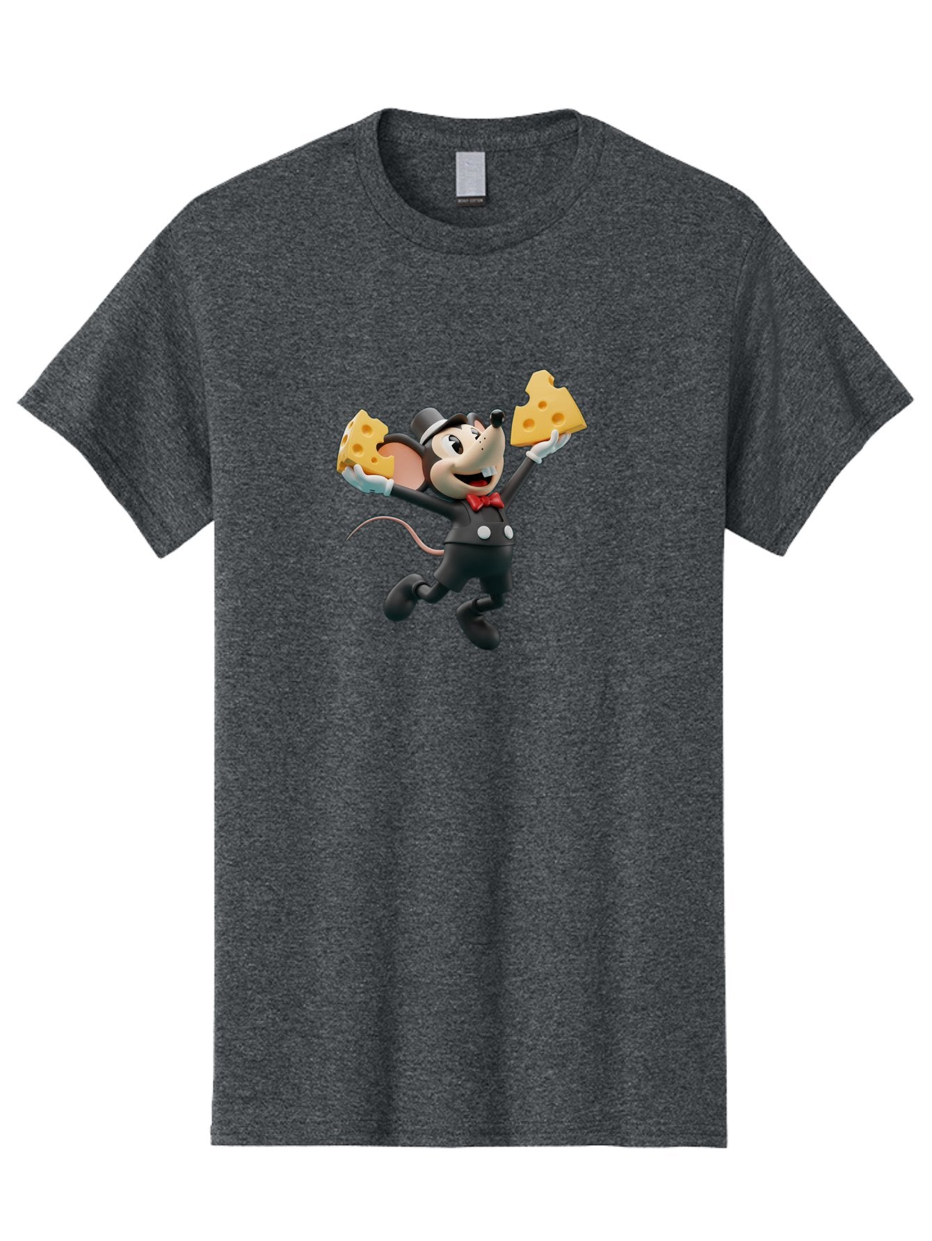 Danger-Mouse Men'S Graphic Tee, 100% Cotton, Comfortable Casual Summer Wear, Machine Washable, Danger Mouse Holding Cheese, Cartoon Character, Comedy, Funny Animation, Cheese Lover, Secret Agent Mouse Bae433 3