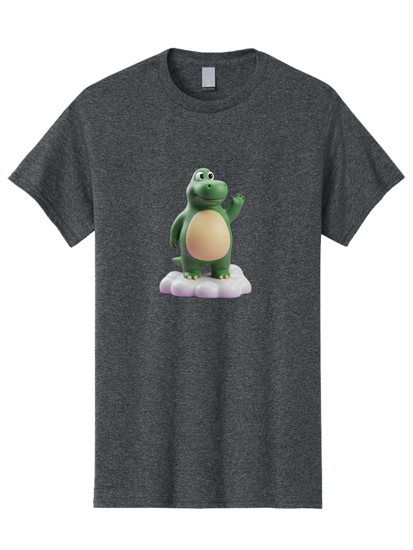 Dino-Mite Men'S Graphic Tee, 100% Cotton, Comfortable Casual Summer Wear, Machine Washable, Cartoon Dinosaur, Figurine, Green Dinosaur, Smiling Dinosaur, Waving Dinosaur, Dinosaur Toy, Dinosaur Character, Cute Dinosaur, Friendly Dinosaur, Bae436 5