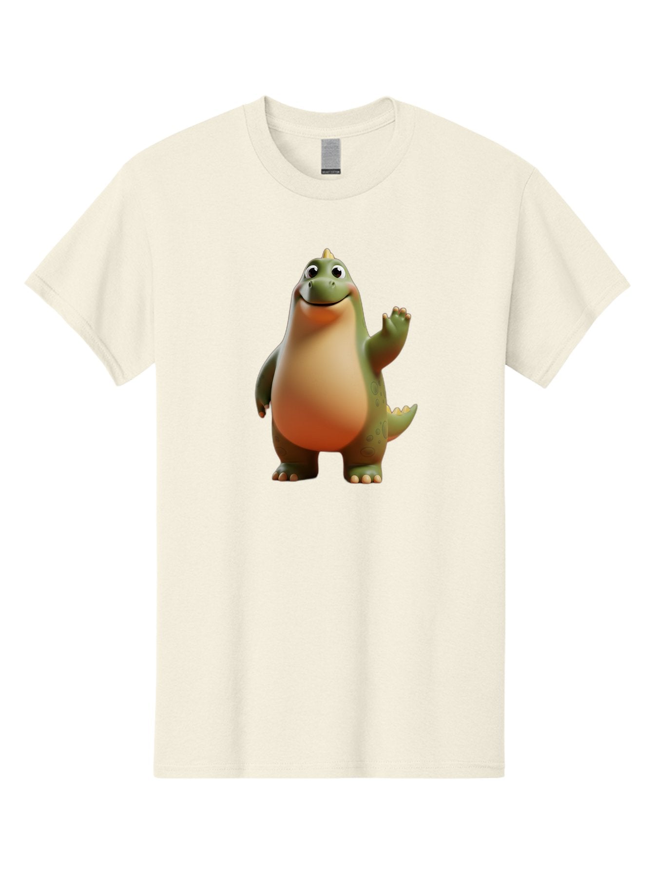 Dinosaur Men'S Graphic Tee, 100% Cotton, Comfortable Casual Summer Wear, Machine Washable, Happy Dinosaur, Cartoon Character, Friendly Creature, Cute Illustration, Waving Dinosaur, Animated Dinosaur, Green Dinosaur, Smiling Face, Fun Design, Bae439 9