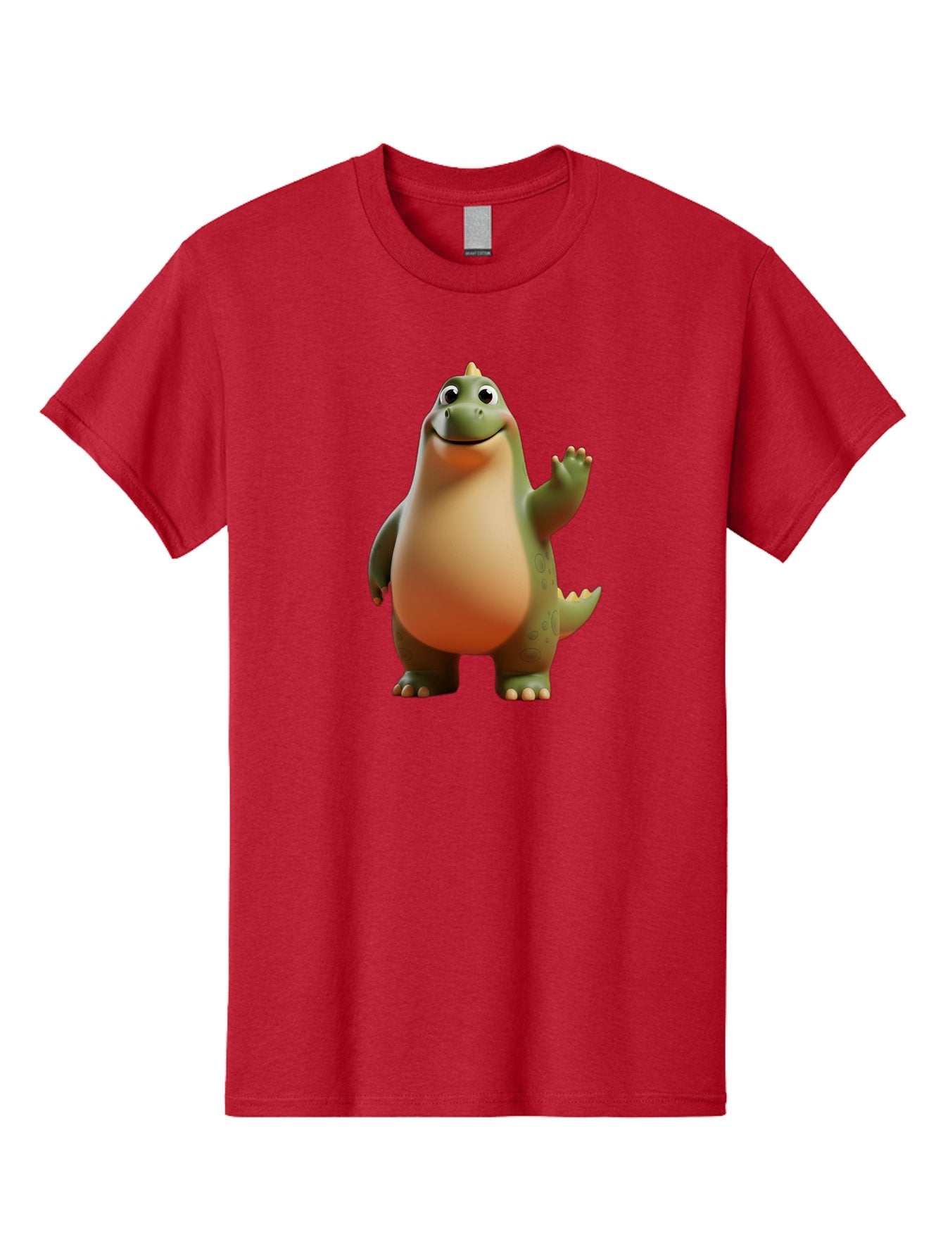 Dinosaur Men'S Graphic Tee, 100% Cotton, Comfortable Casual Summer Wear, Machine Washable, Happy Dinosaur, Cartoon Character, Friendly Creature, Cute Illustration, Waving Dinosaur, Animated Dinosaur, Green Dinosaur, Smiling Face, Fun Design, Bae439 14