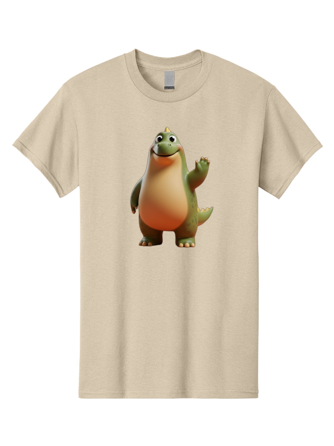 Dinosaur Men'S Graphic Tee, 100% Cotton, Comfortable Casual Summer Wear, Machine Washable, Happy Dinosaur, Cartoon Character, Friendly Creature, Cute Illustration, Waving Dinosaur, Animated Dinosaur, Green Dinosaur, Smiling Face, Fun Design, Bae439 11