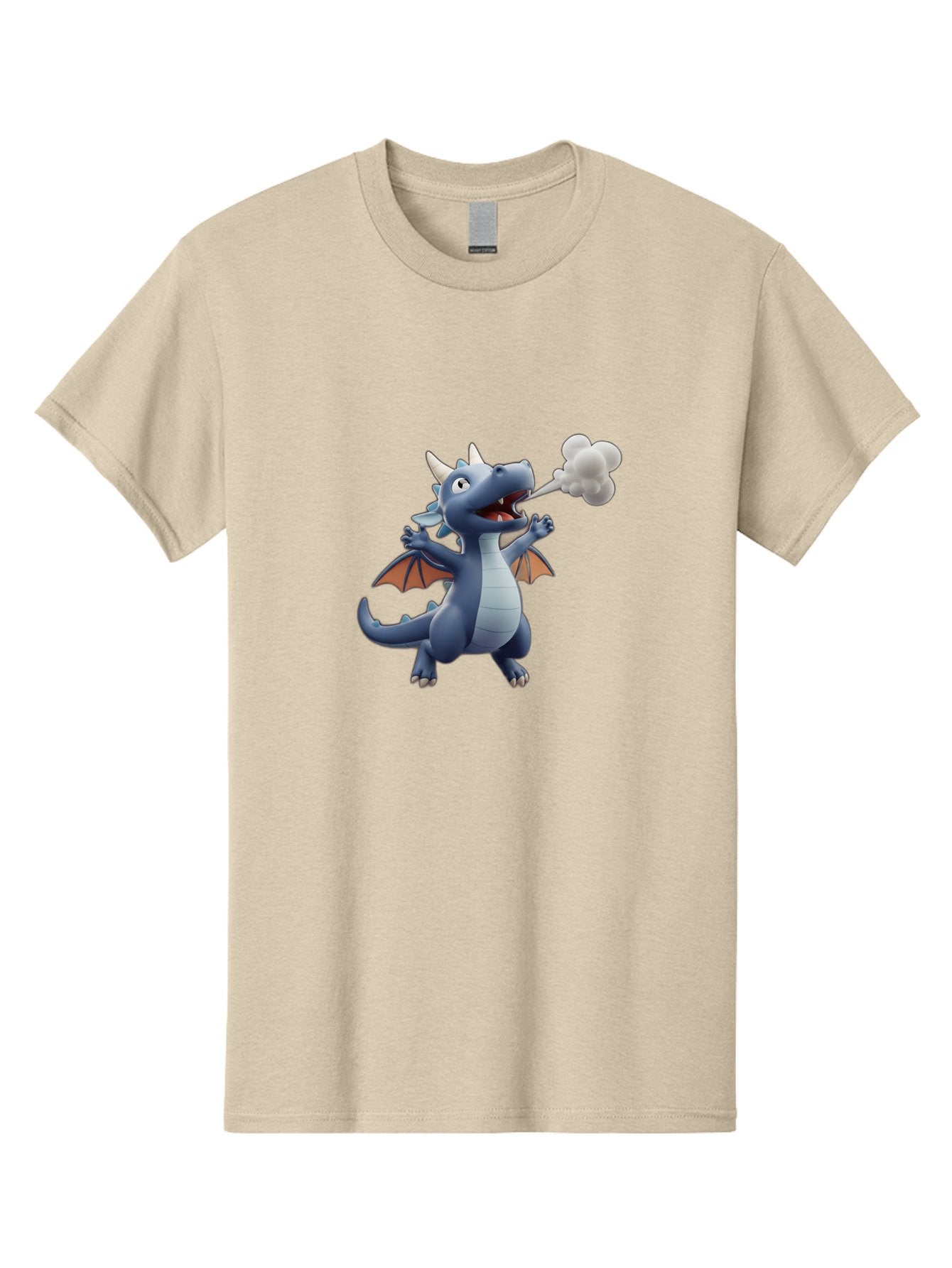 Dragon-Smoking Men'S Graphic Tee, 100% Cotton, Comfortable Casual Summer Wear, Machine Washable, Cartoon Dragon, Mythical Creature, Fantasy Character, Smoking, Adorable, Cute, Playful, Child-Friendly Graphics, Digital Art, Animated Dragon, Bae440 3