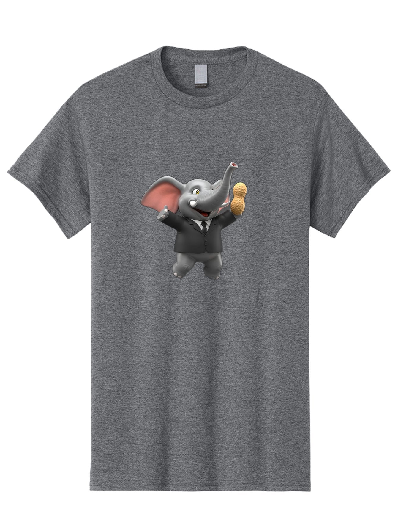 Elephant-In-Suit Men'S Graphic Tee, 100% Cotton, Comfortable Casual Summer Wear, Machine Washable, Elephant In Business Attire, Cartoon Character, Peanuts, Humorous Illustration, Comedic Design, Funny Animal Bae442 14