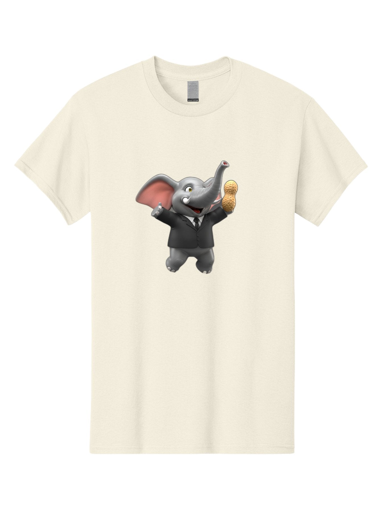 Elephant-In-Suit Men'S Graphic Tee, 100% Cotton, Comfortable Casual Summer Wear, Machine Washable, Elephant In Business Attire, Cartoon Character, Peanuts, Humorous Illustration, Comedic Design, Funny Animal Bae442 13