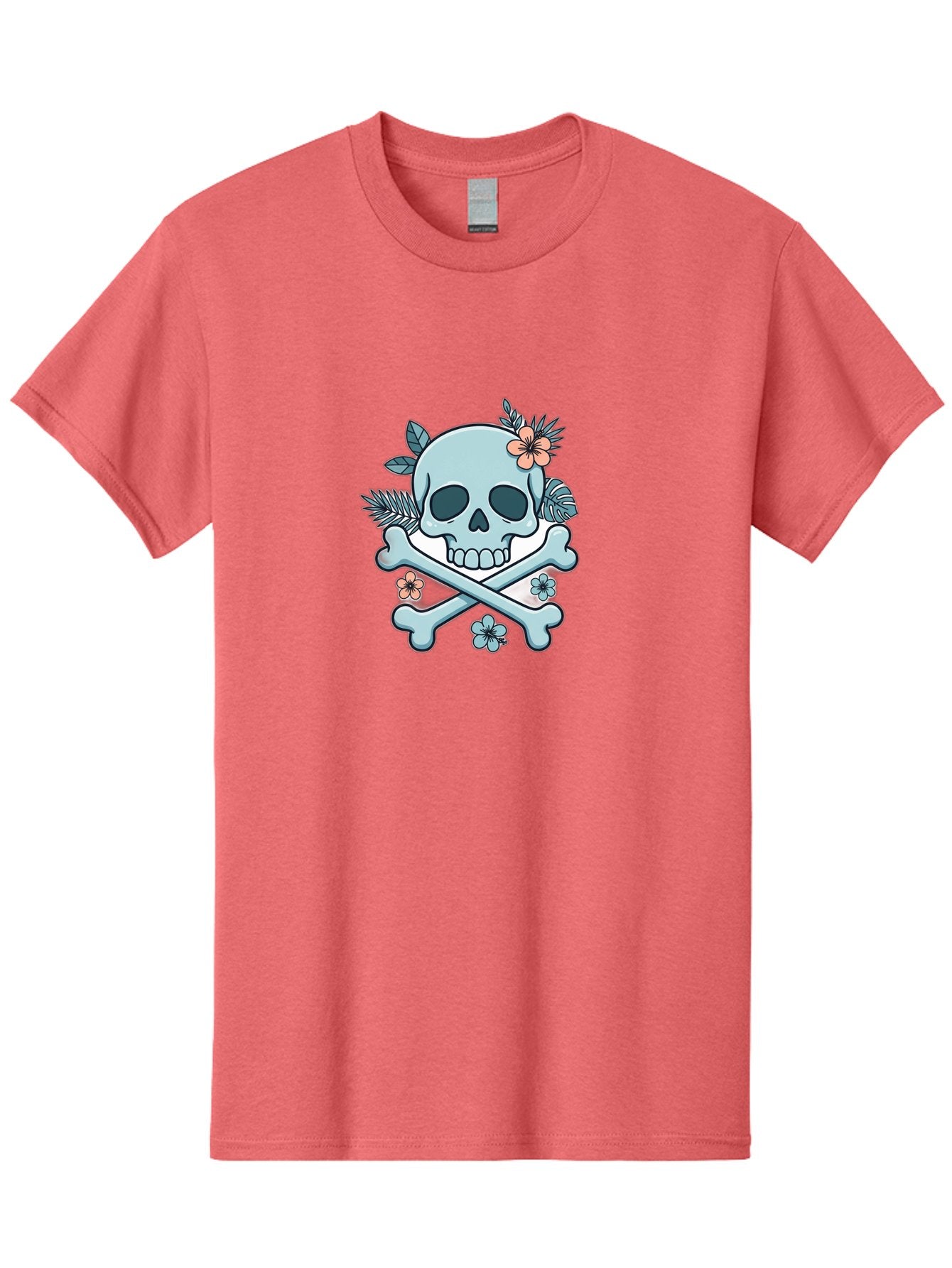Floral-Skull Men'S Graphic Tee, 100% Cotton, Comfortable Casual Summer Wear, Machine Washable, Skull And Crossbones, Jolly Roger, Pirate Symbol, Floral Design, Colorful Tattoo Art, Gothic Decoration, Crossbones With Flowers, Flower Skull, Bae451 9