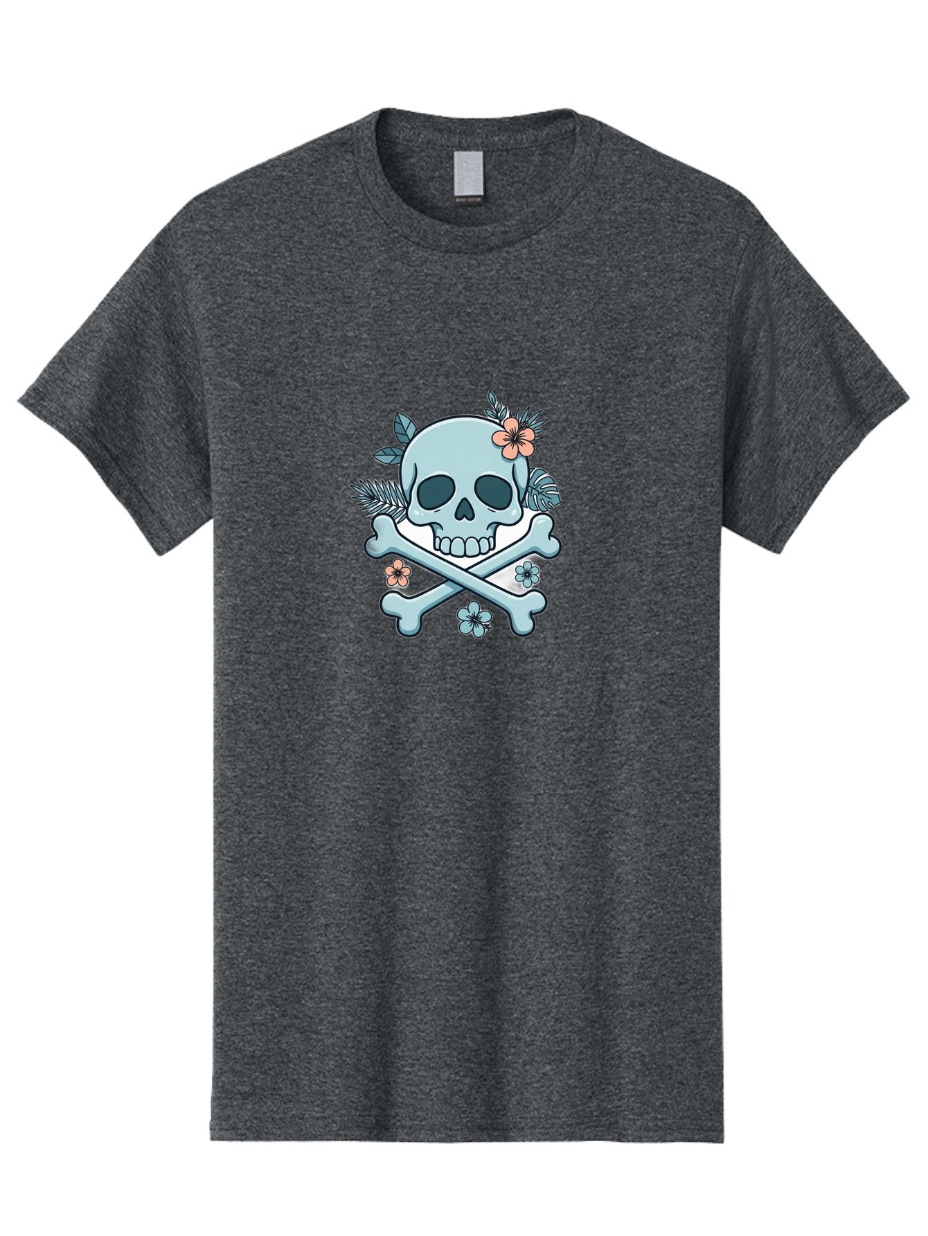 Floral-Skull Men'S Graphic Tee, 100% Cotton, Comfortable Casual Summer Wear, Machine Washable, Skull And Crossbones, Jolly Roger, Pirate Symbol, Floral Design, Colorful Tattoo Art, Gothic Decoration, Crossbones With Flowers, Flower Skull, Bae451 14