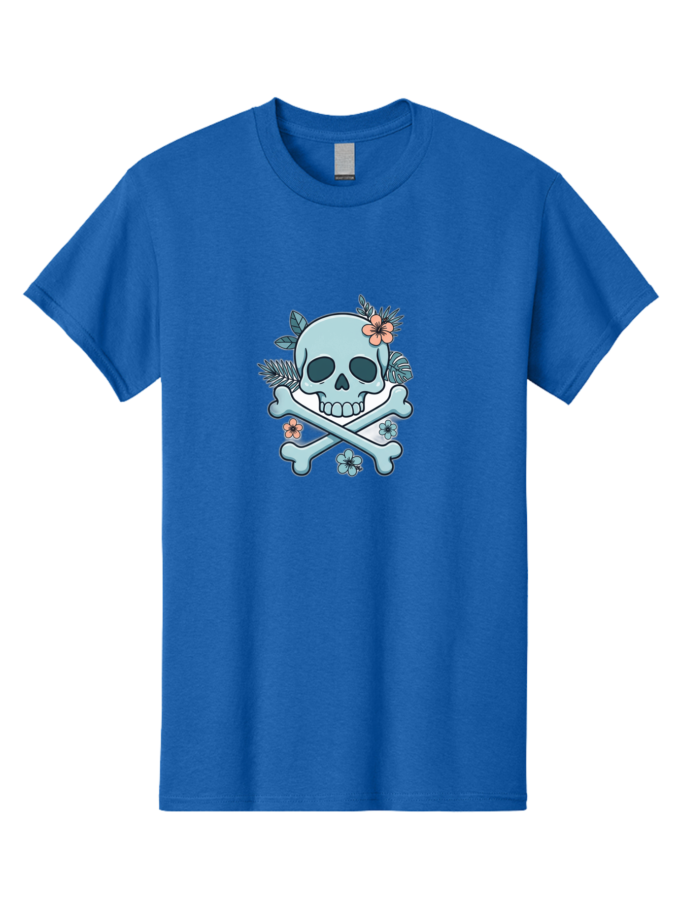 Floral-Skull Men'S Graphic Tee, 100% Cotton, Comfortable Casual Summer Wear, Machine Washable, Skull And Crossbones, Jolly Roger, Pirate Symbol, Floral Design, Colorful Tattoo Art, Gothic Decoration, Crossbones With Flowers, Flower Skull, Bae451 13