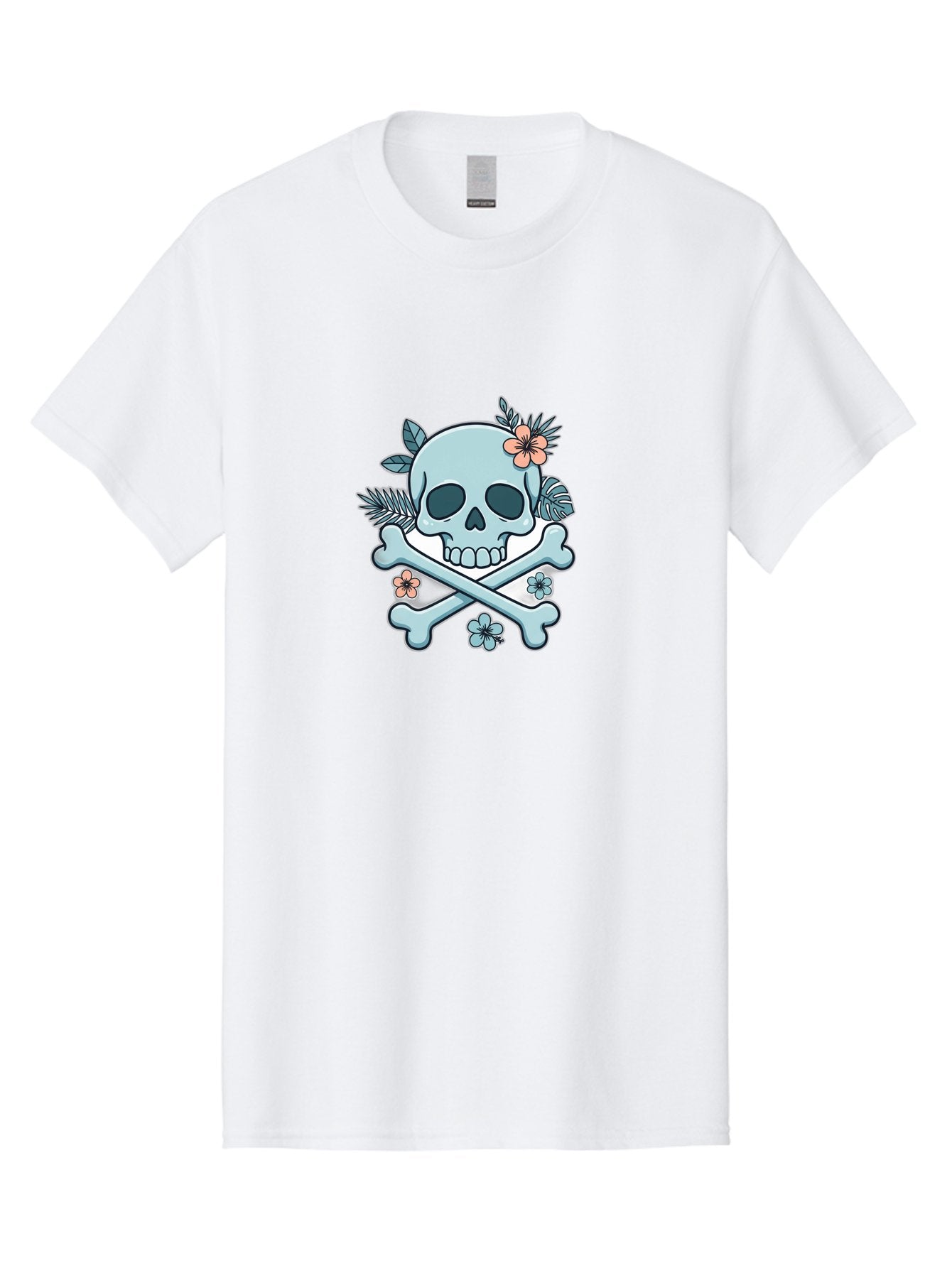 Floral-Skull Men'S Graphic Tee, 100% Cotton, Comfortable Casual Summer Wear, Machine Washable, Skull And Crossbones, Jolly Roger, Pirate Symbol, Floral Design, Colorful Tattoo Art, Gothic Decoration, Crossbones With Flowers, Flower Skull, Bae451 10