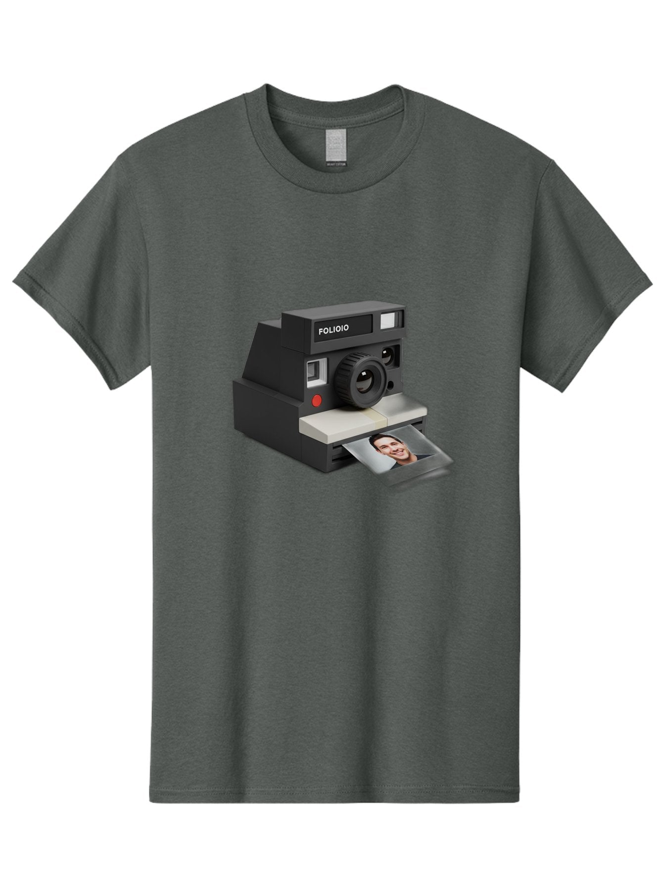 Folioio-Polaroid-Camera Men'S Graphic Tee, 100% Cotton, Comfortable Casual Summer Wear, Machine Washable, Instant Camera, Folioio Brand, Printing Photo, Smiling Woman, Instant Photography, Retro Style, Digital Print, Camera Technology Bae452 13
