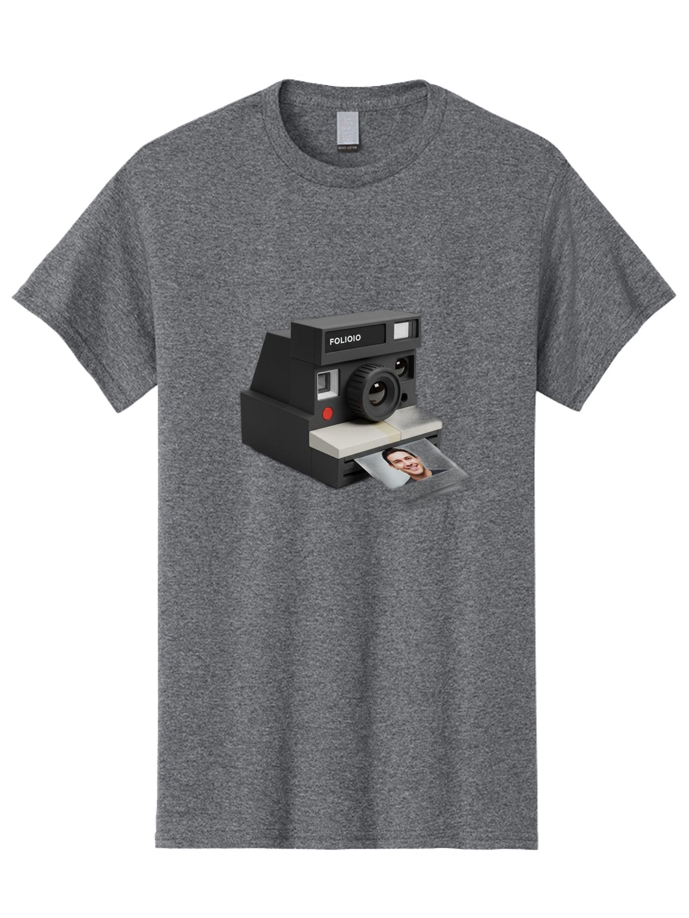 Folioio-Polaroid-Camera Men'S Graphic Tee, 100% Cotton, Comfortable Casual Summer Wear, Machine Washable, Instant Camera, Folioio Brand, Printing Photo, Smiling Woman, Instant Photography, Retro Style, Digital Print, Camera Technology Bae452 11
