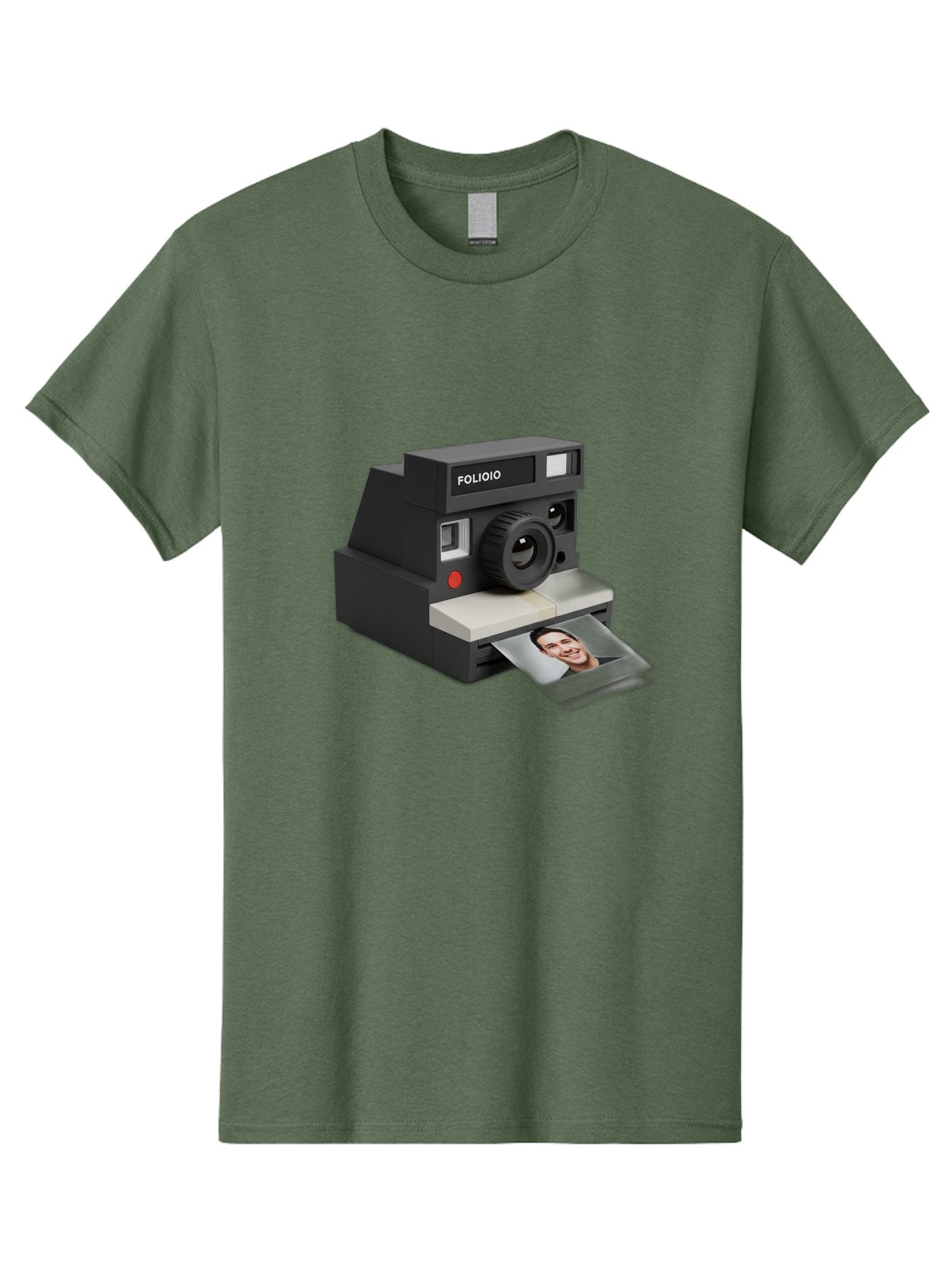 Folioio-Polaroid-Camera Men'S Graphic Tee, 100% Cotton, Comfortable Casual Summer Wear, Machine Washable, Instant Camera, Folioio Brand, Printing Photo, Smiling Woman, Instant Photography, Retro Style, Digital Print, Camera Technology Bae452 12