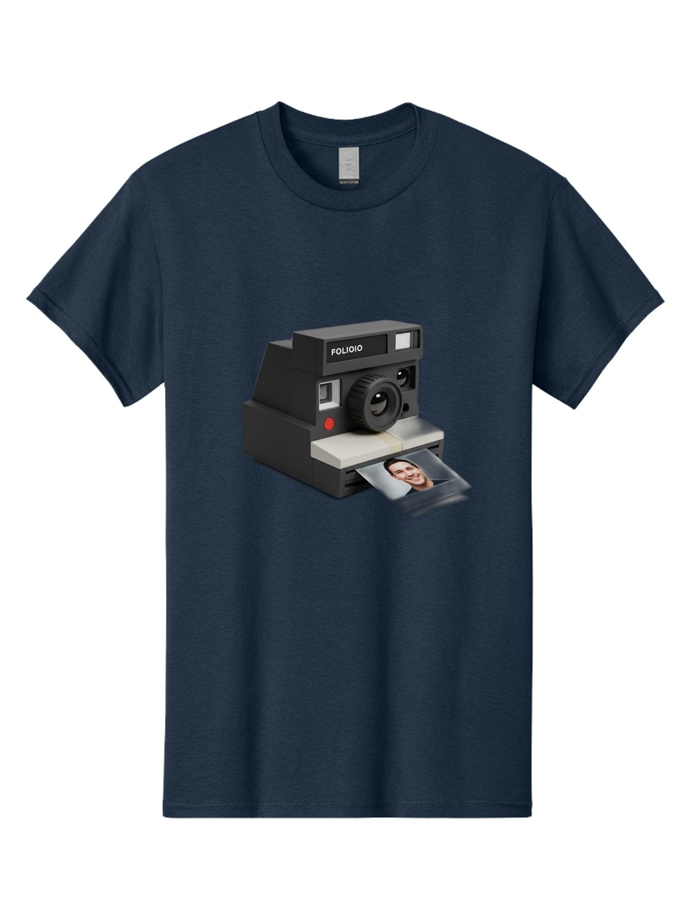 Folioio-Polaroid-Camera Men'S Graphic Tee, 100% Cotton, Comfortable Casual Summer Wear, Machine Washable, Instant Camera, Folioio Brand, Printing Photo, Smiling Woman, Instant Photography, Retro Style, Digital Print, Camera Technology Bae452 9