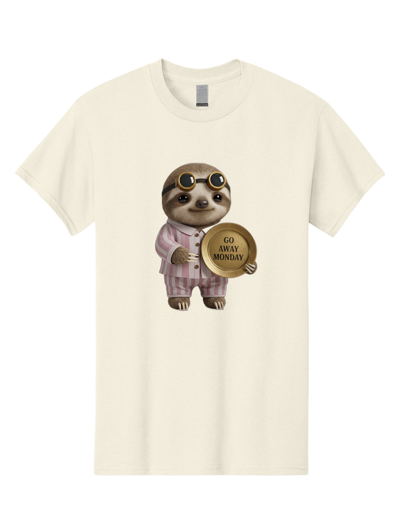 Go-Away-Monday-Sloth Men'S Graphic Tee, 100% Cotton, Comfortable Casual Summer Wear, Machine Washable, Sloth In Pajamas, Funny Meme, Humorous Animal, Relaxing Vibe, Lazy Monday, Humor, Quirky Character, Comical Animal, Funny Illustration Bae460 15